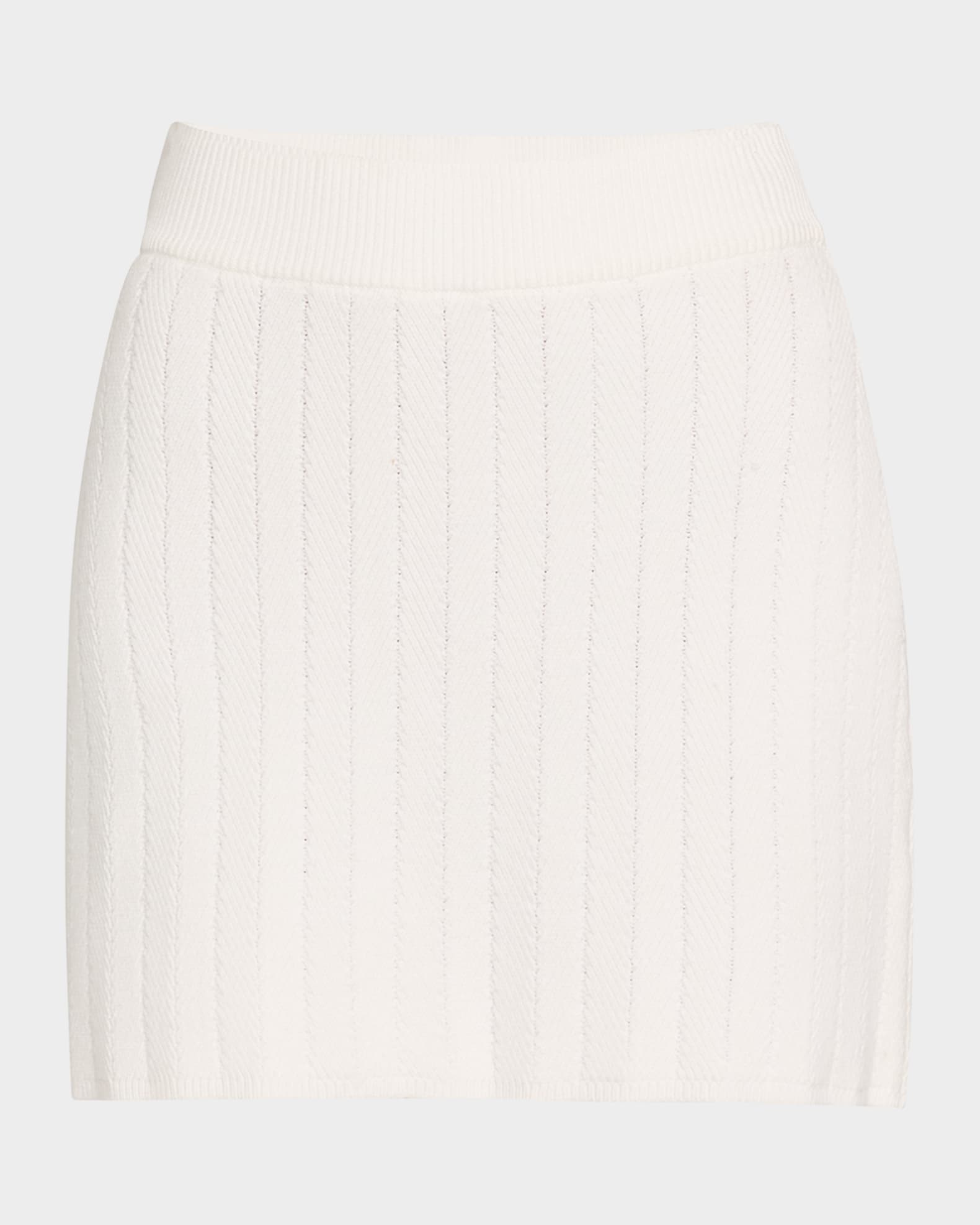 Herringbone Straight Mini Skirt 0