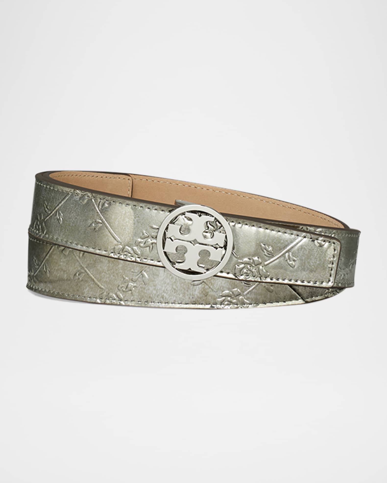 Miller Floral Embossed Metallic Belt