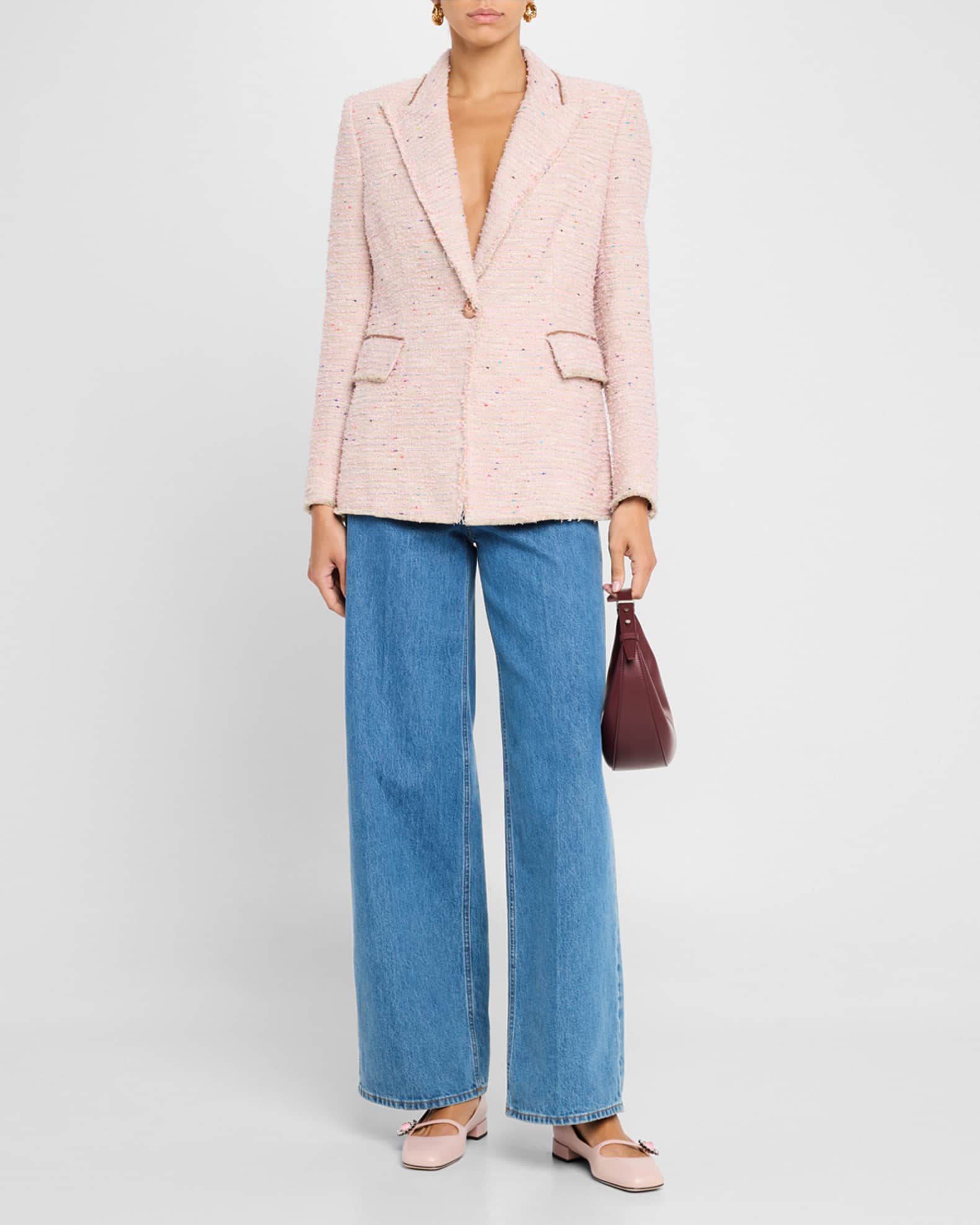 Fiorellie Chain-Trim Tweed Jacket 1