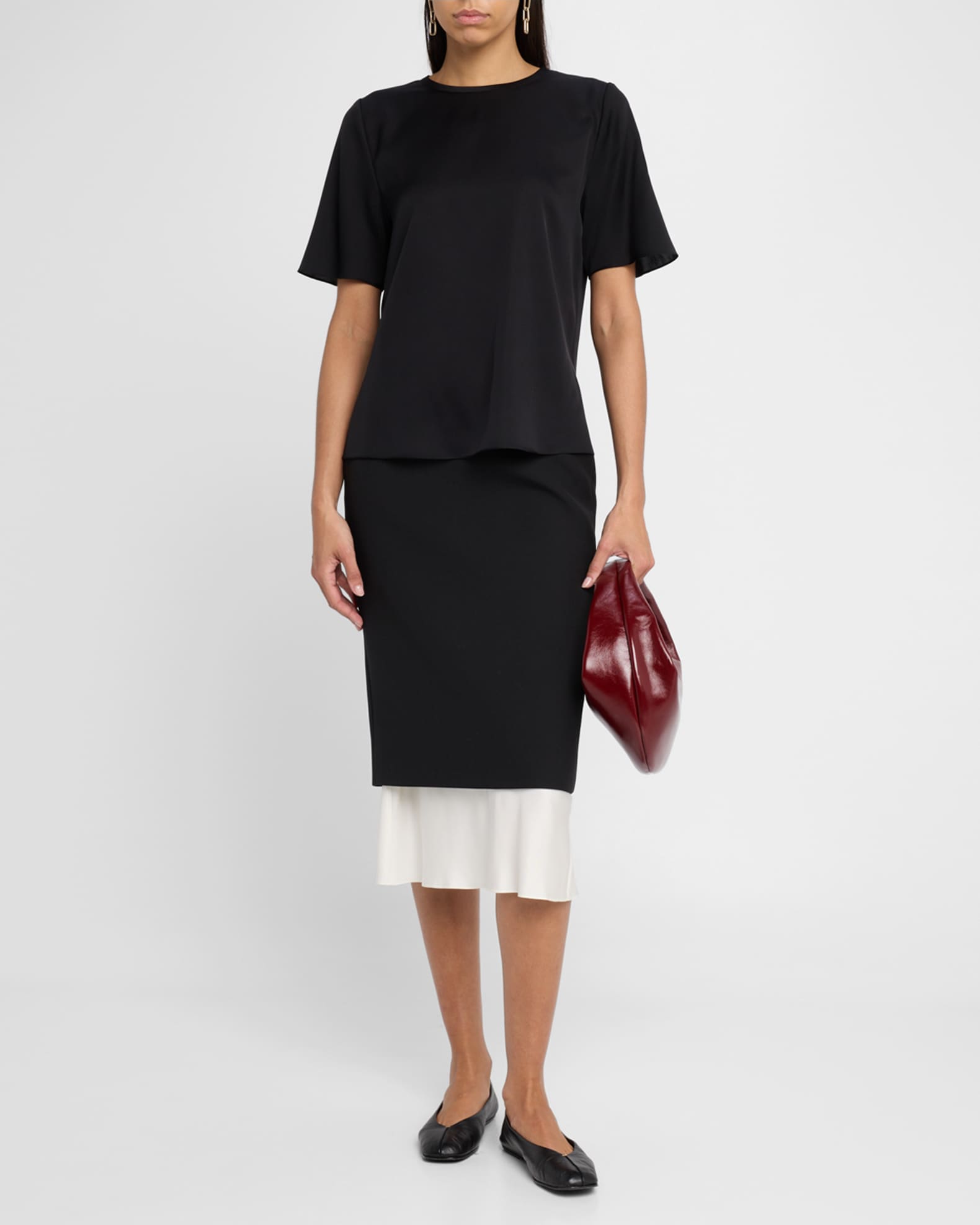Maryl Crewneck Cotton-Linen Blouse 1