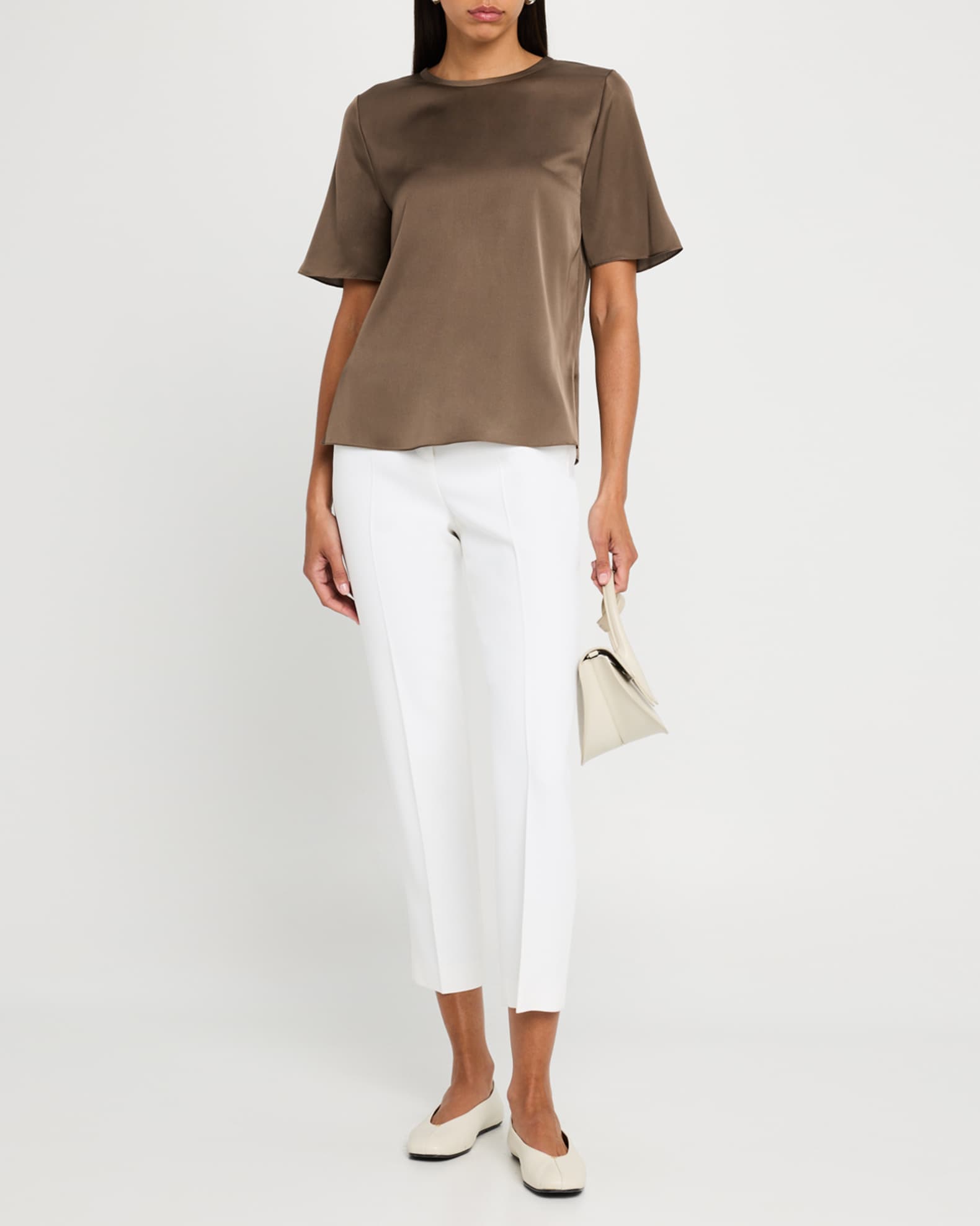 Maryl Crewneck Silk Blouse 1