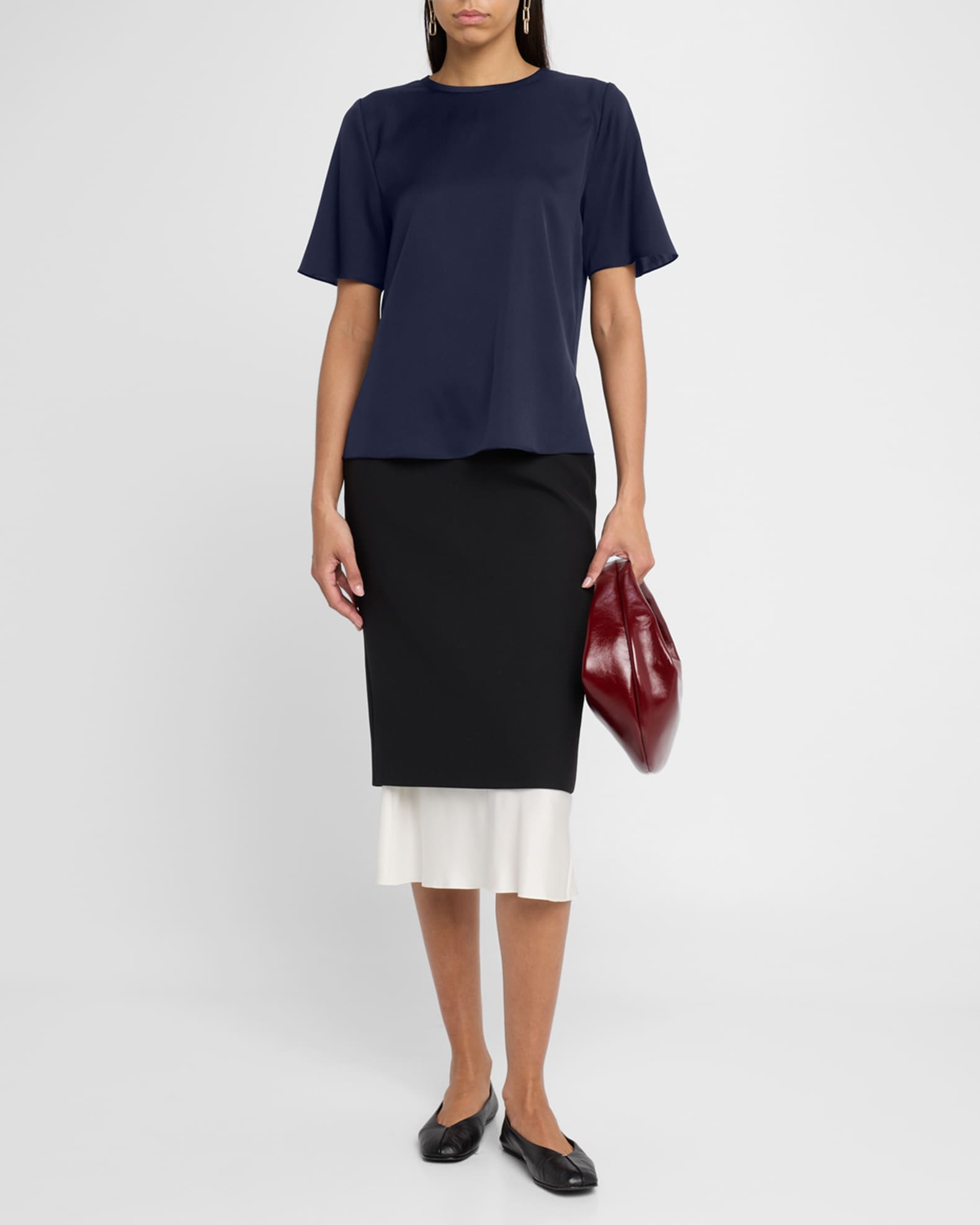 Maryl Crewneck Silk Blouse 1