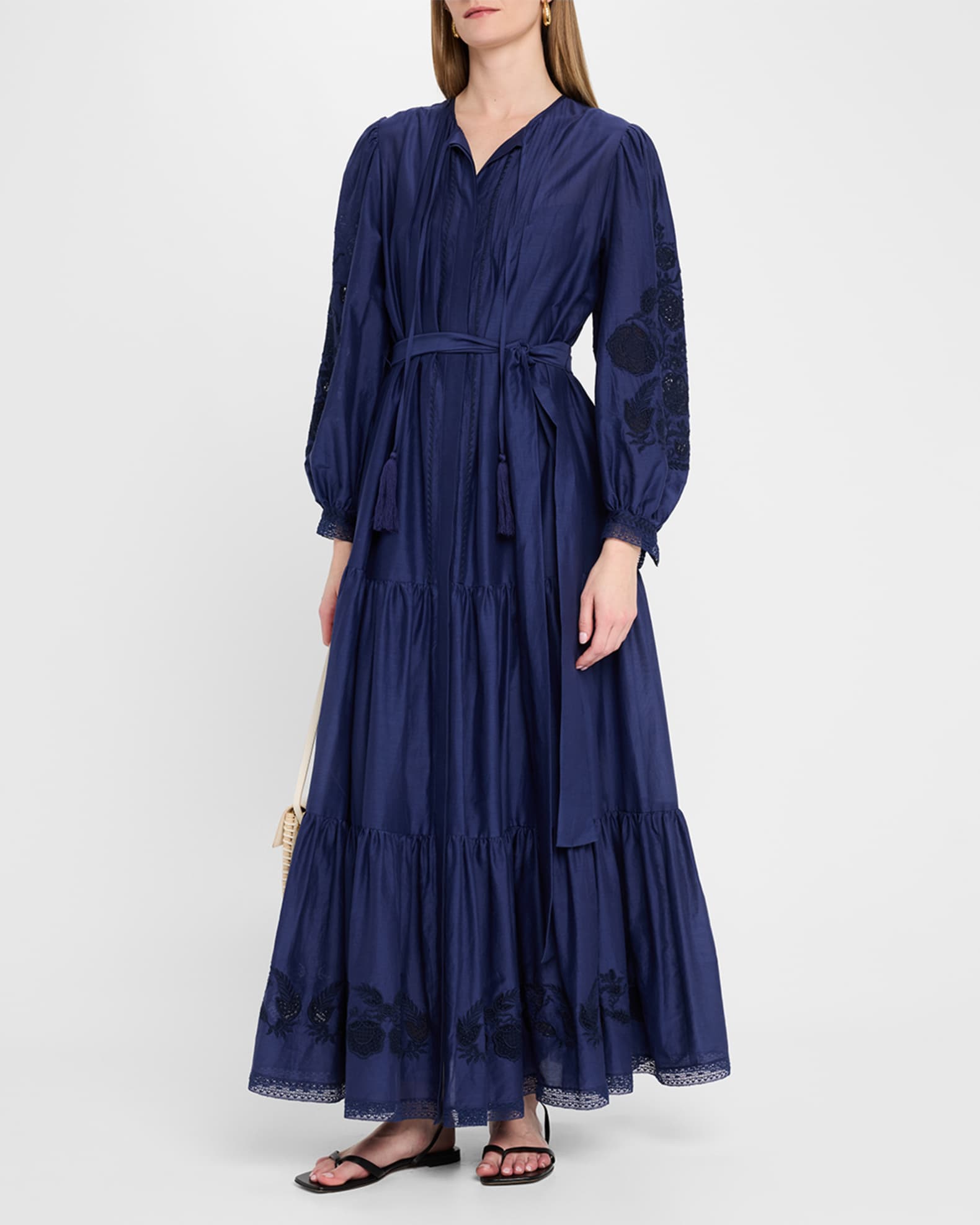 Shanice Tiered Floral-Embroidered Maxi Dress 1