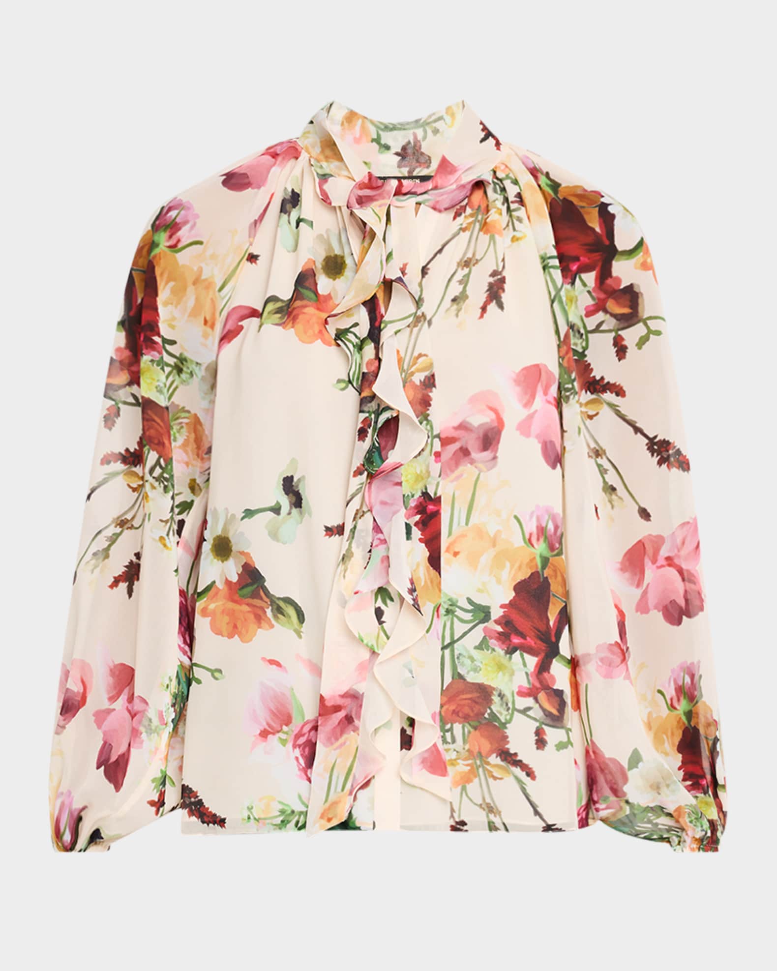 Kobi Halperin Galen Floral-Print Ruffle Blouse | Neiman Marcus Kobi Halperin Galen Floral-Print Ruffle Blouse | Neiman Marcus