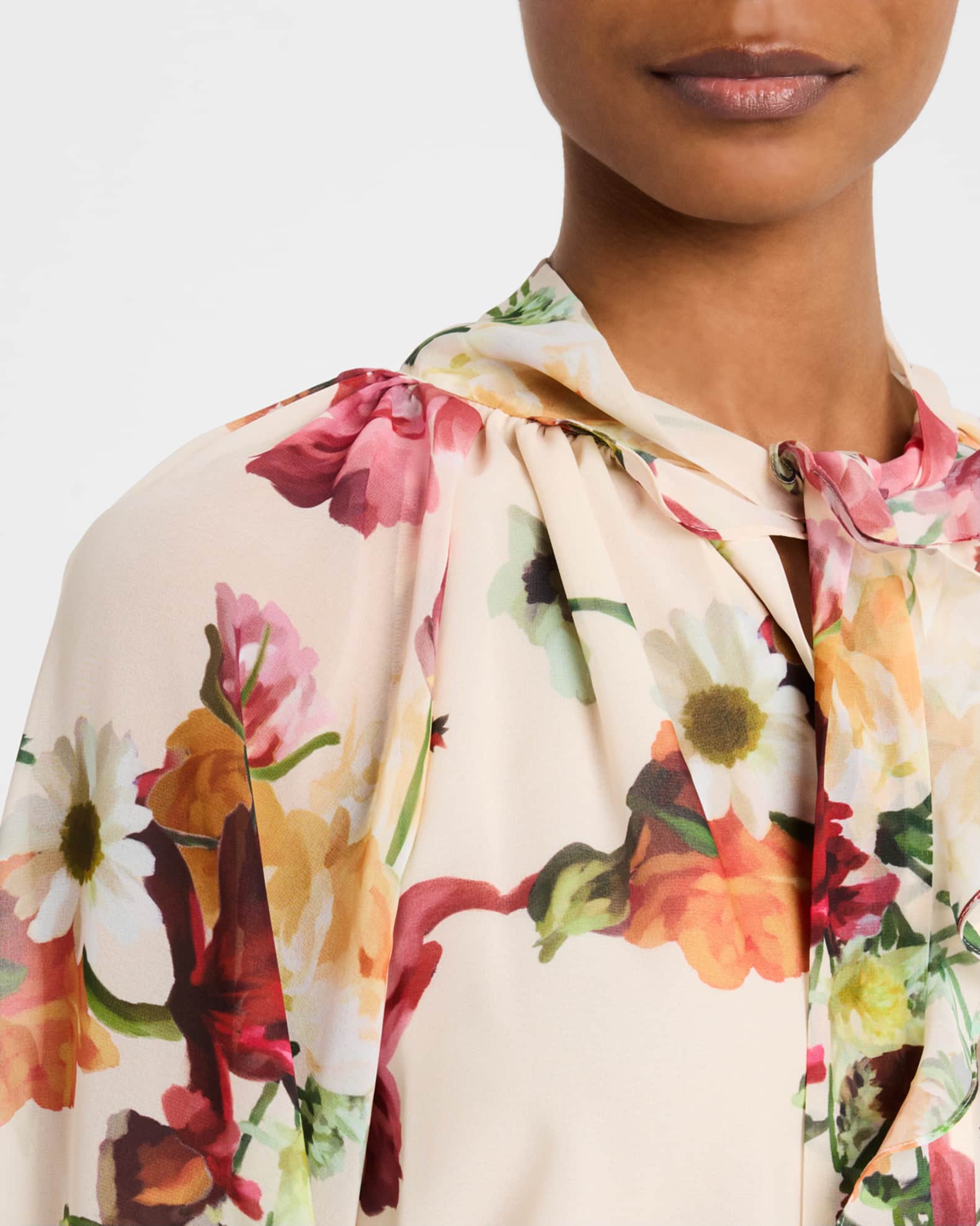 Kobi Halperin Galen Floral-Print Ruffle Blouse | Neiman Marcus Kobi Halperin Galen Floral-Print Ruffle Blouse | Neiman Marcus