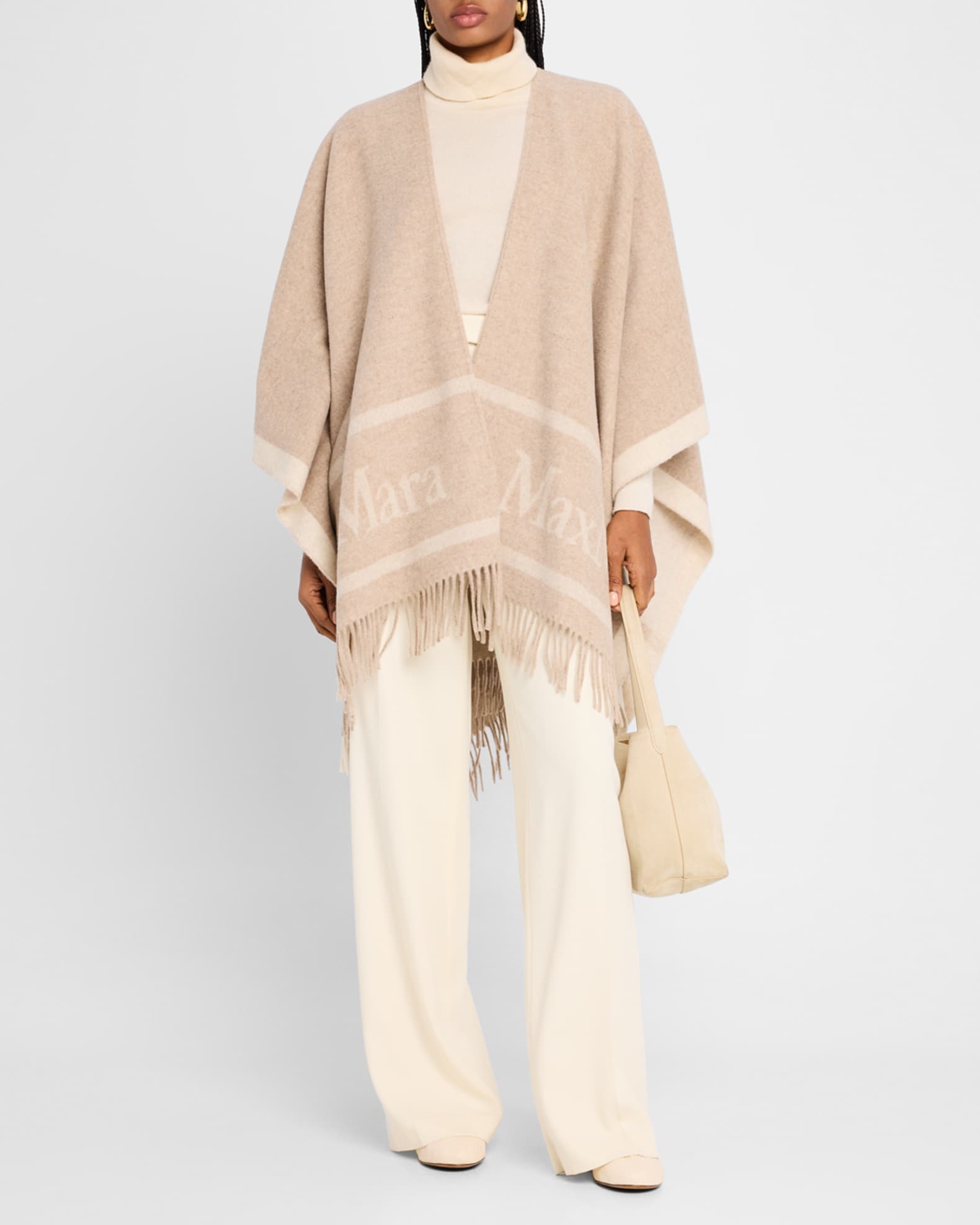 Hilde Logo Wool Cape 1