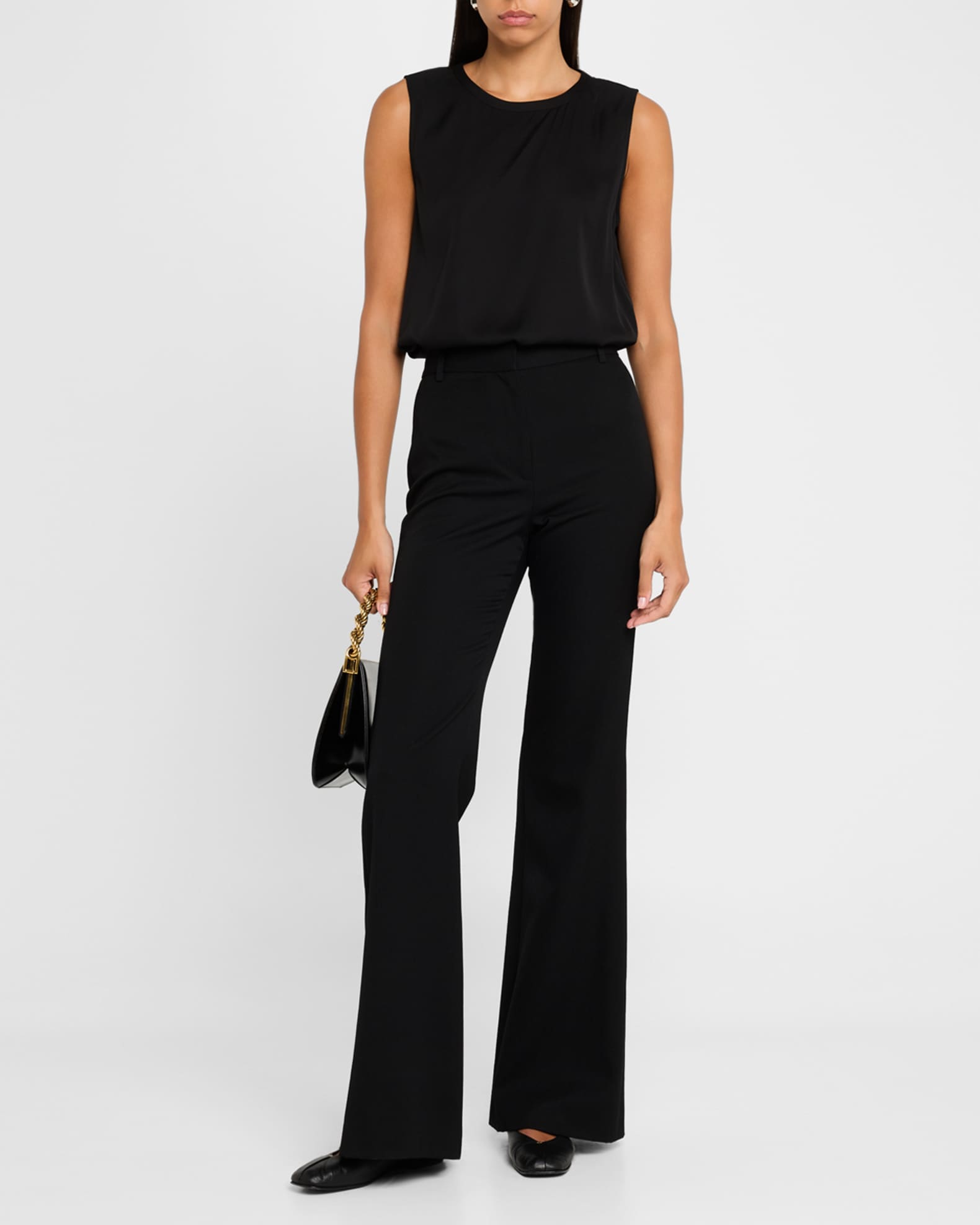 Aura Sleeveless Silk-Blend Blouse 1
