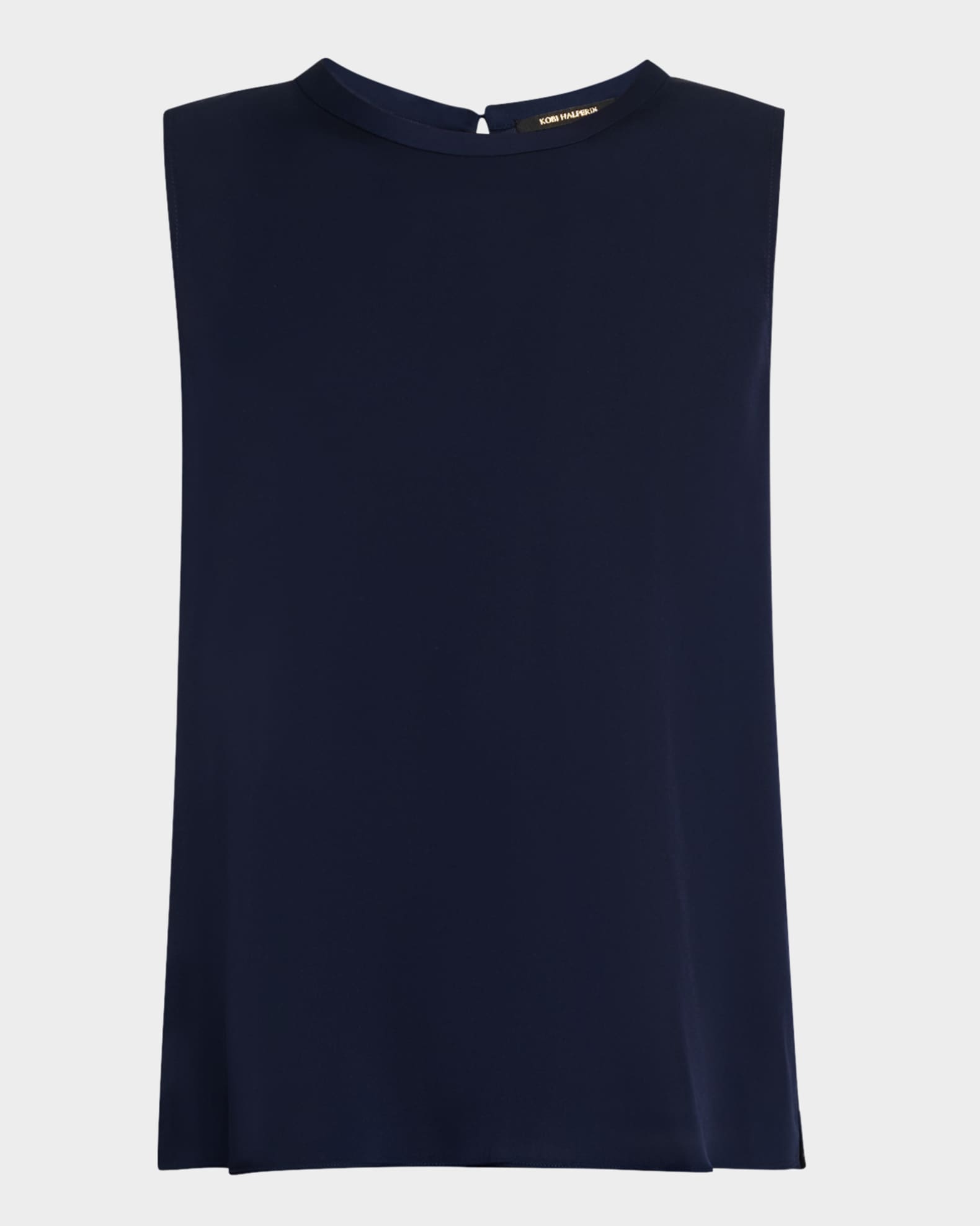 Aura Sleeveless Silk-Blend Blouse 0