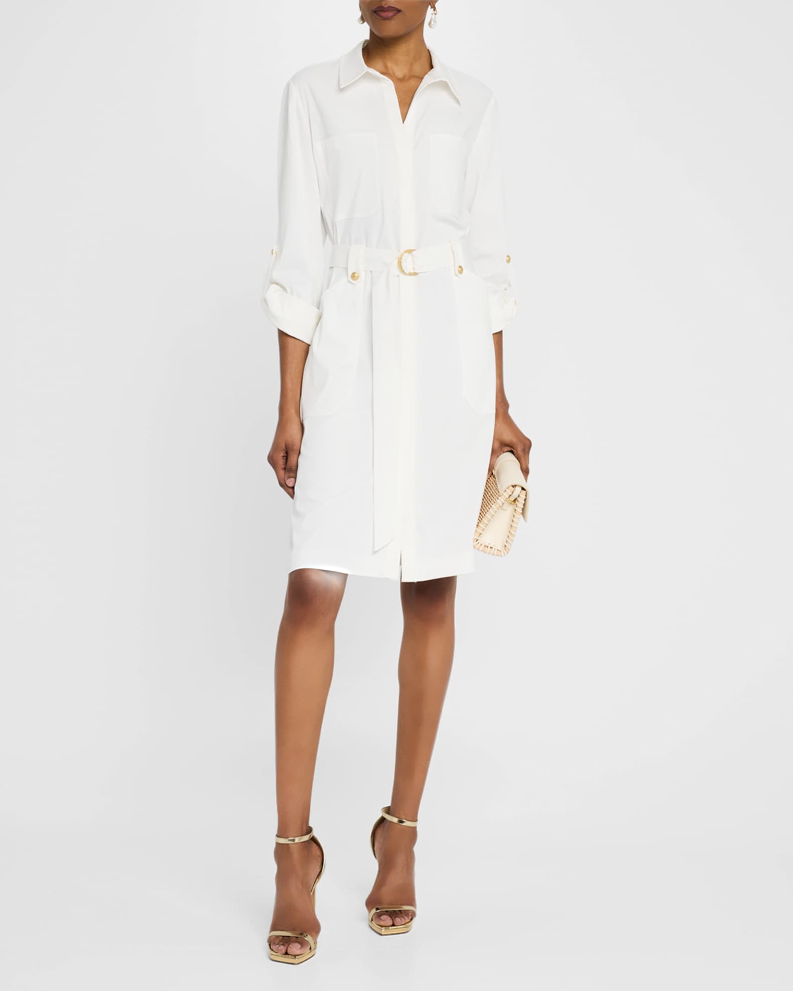 Caryss Belted A-Line Shirtdress