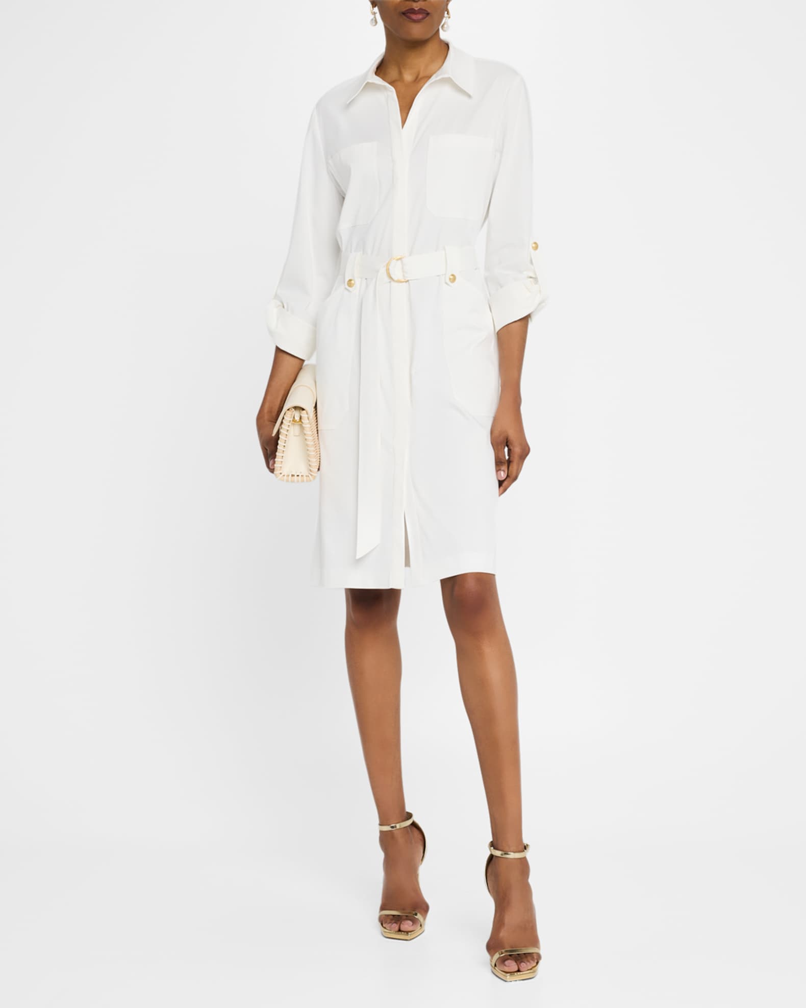 Caryss Belted A-Line Shirtdress