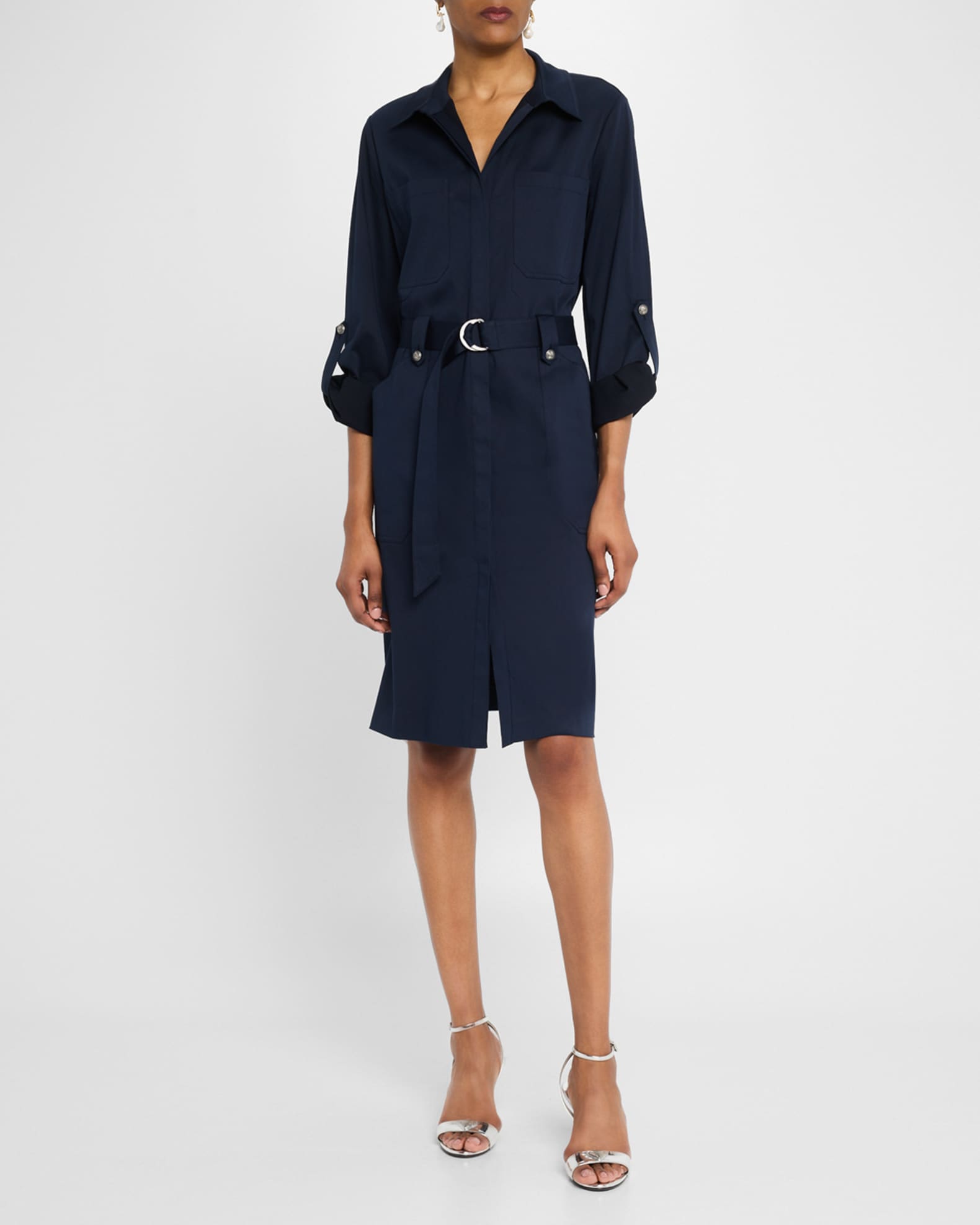 Caryss Belted A-Line Shirtdress 1