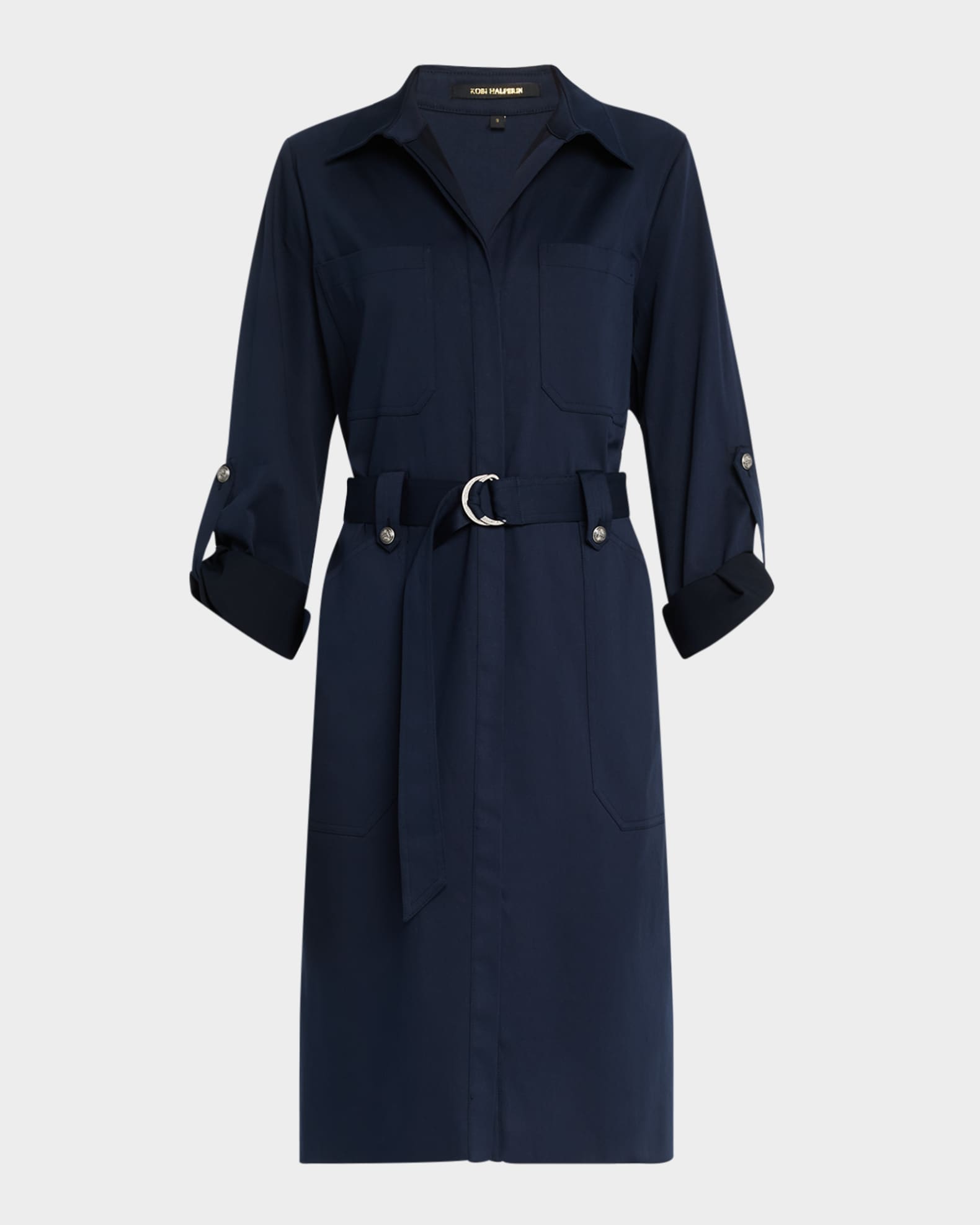 Caryss Belted A-Line Shirtdress 0