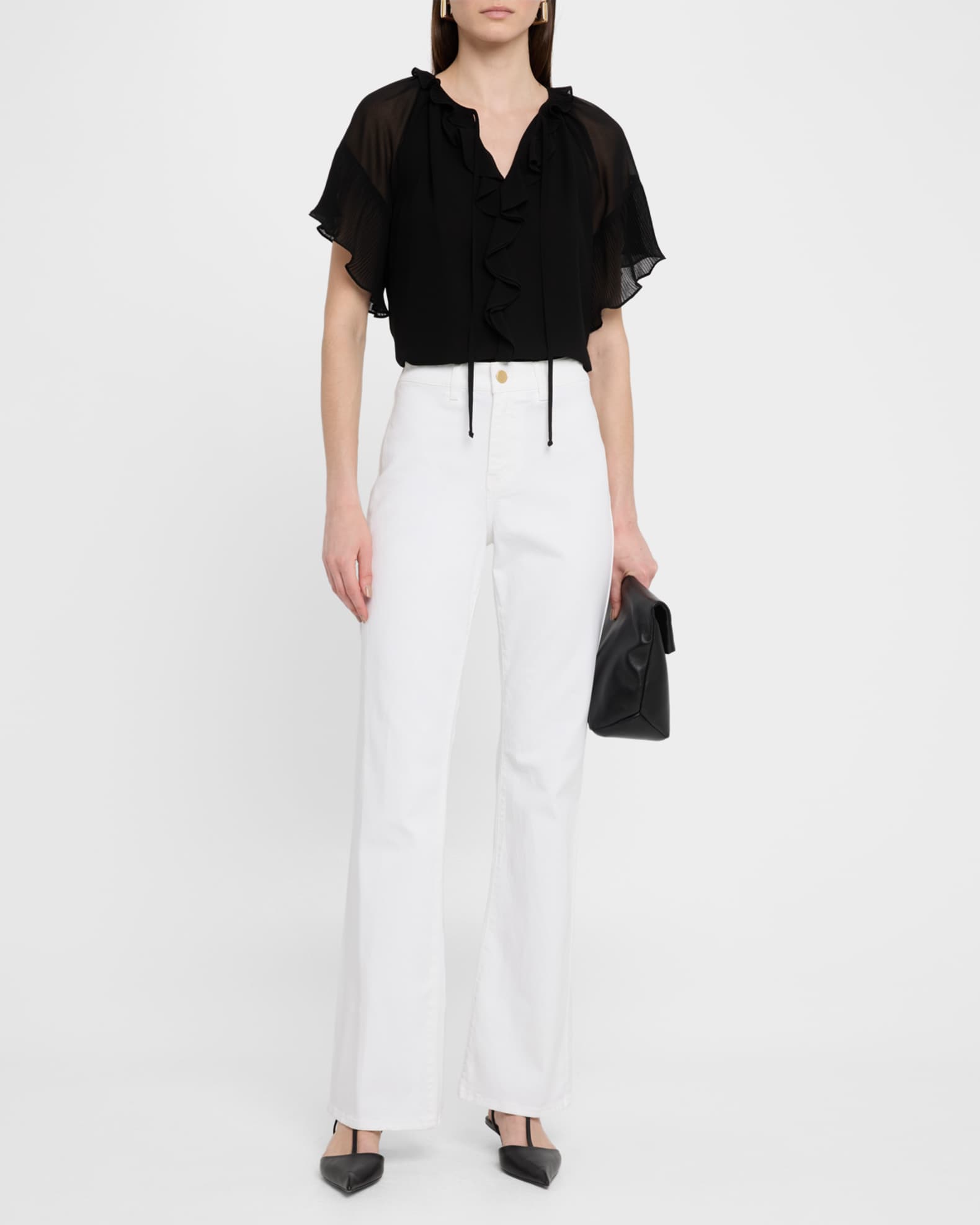 Vale Raglan-Sleeve Ruffle Blouse 1
