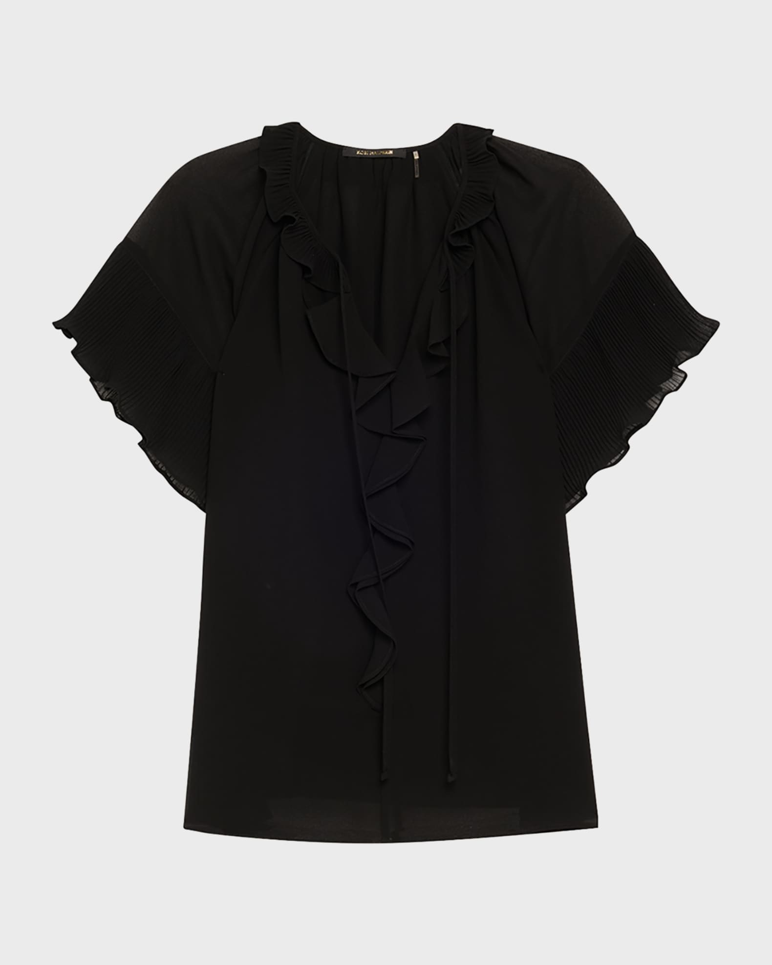 Vale Raglan-Sleeve Ruffle Blouse 0