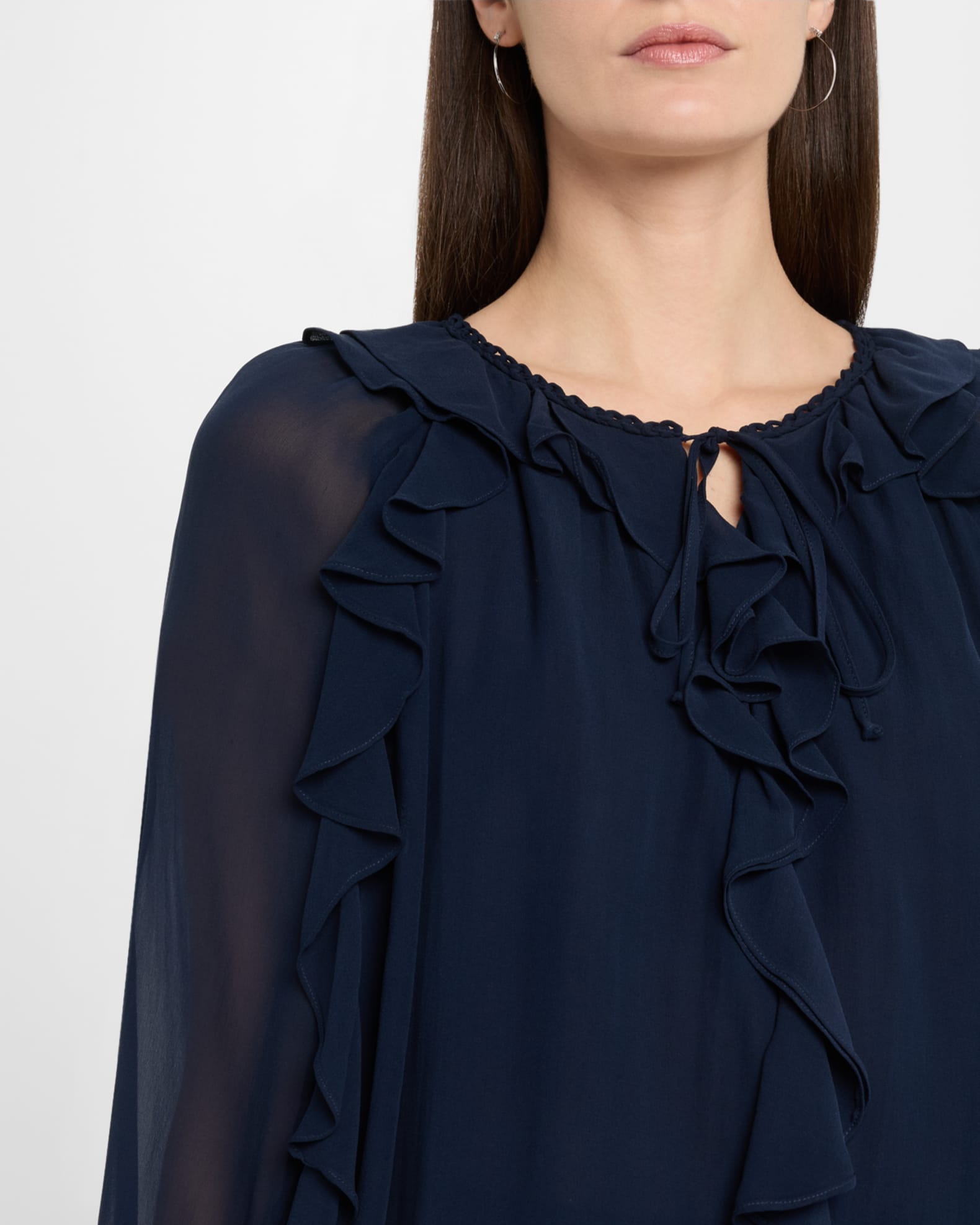 Bali Raglan-Sleeve Ruffle Blouse | Neiman Marcus