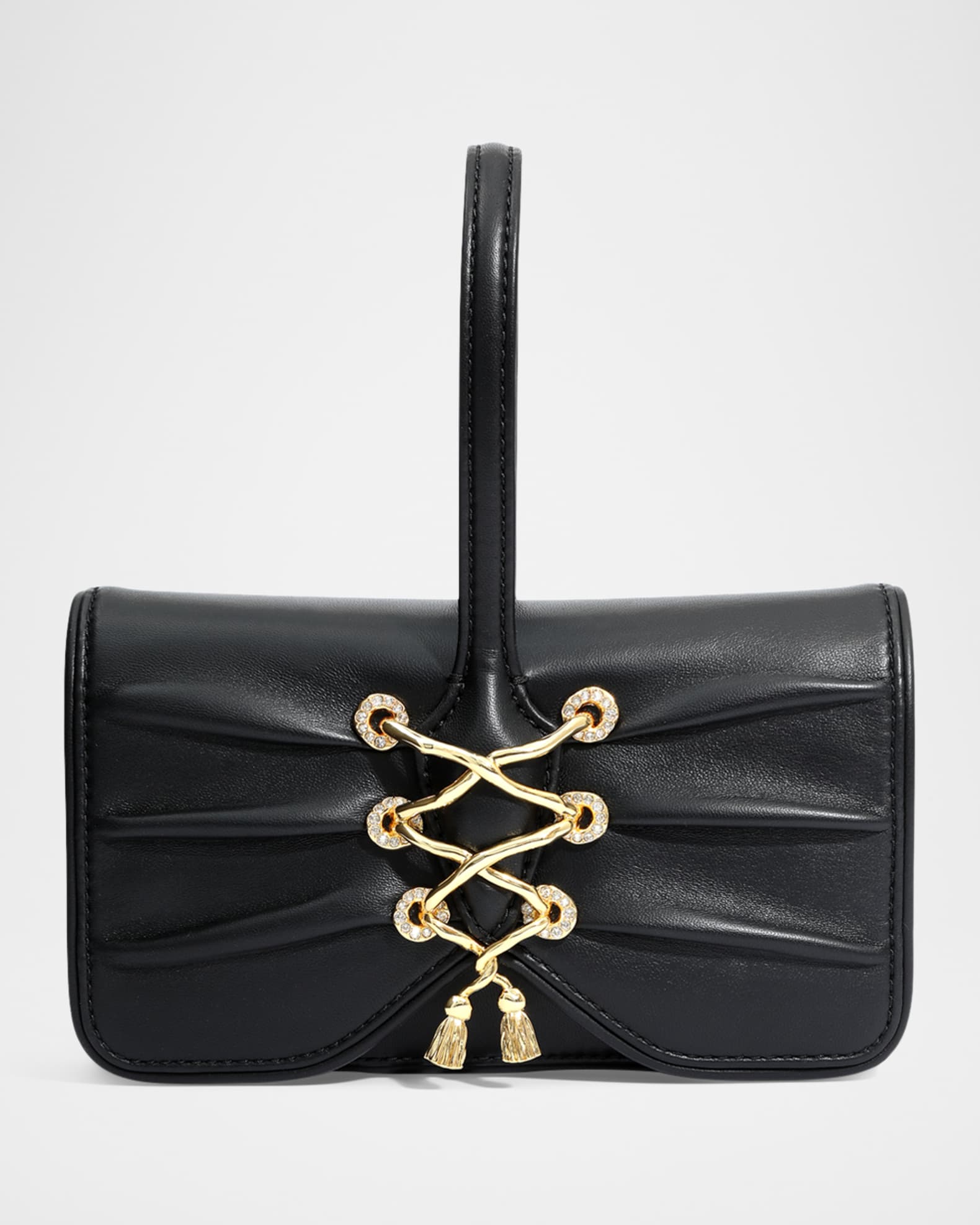 Lace-Up Leather Wristlet  0
