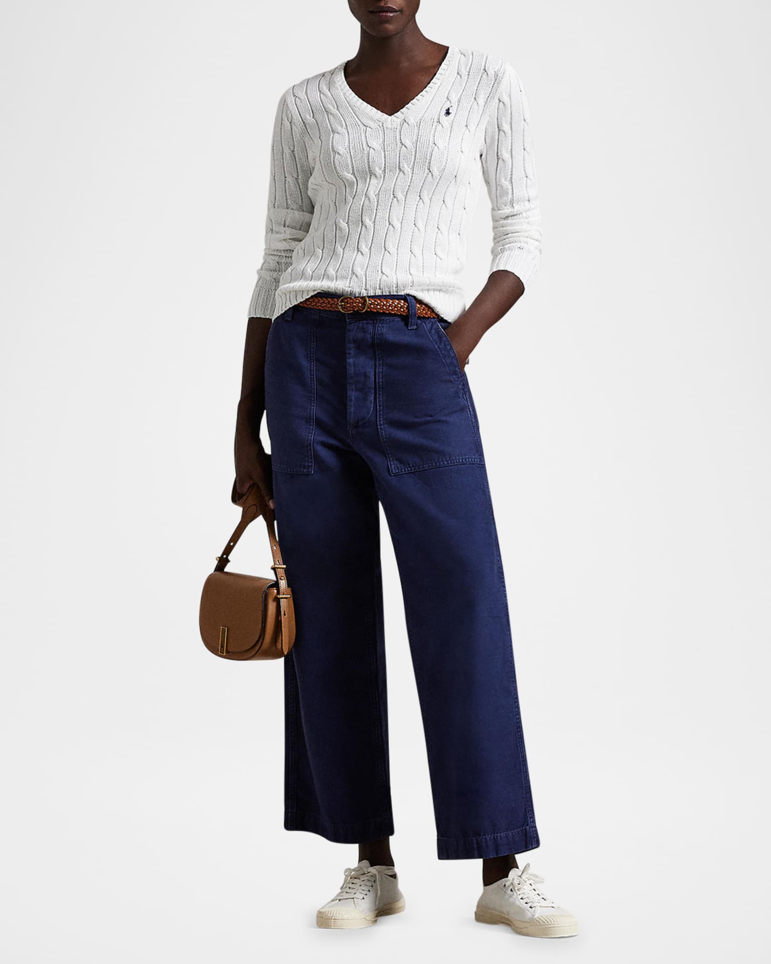 Polo Ralph Lauren Ricky Wide-Leg Crop Pants | Neiman Marcus