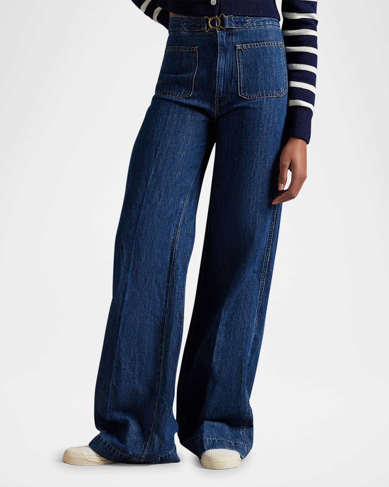 Polo Ralph Lauren Wide-Leg Flare Denim Jeans | Neiman Marcus