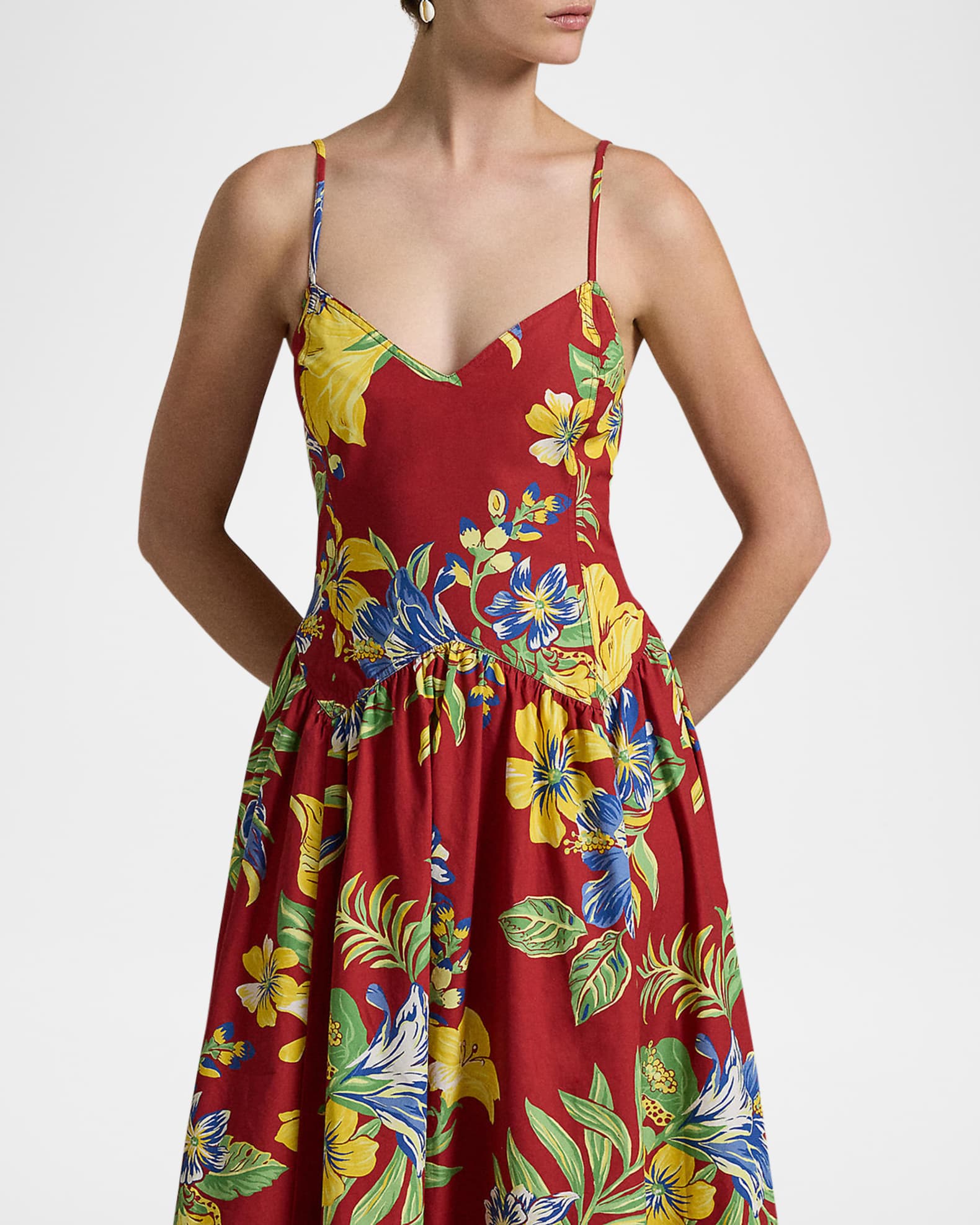 Polo Ralph Lauren Tropical-Floral Cotton Poplin Dress Polo Ralph Lauren Tropical-Floral Cotton Poplin Dress