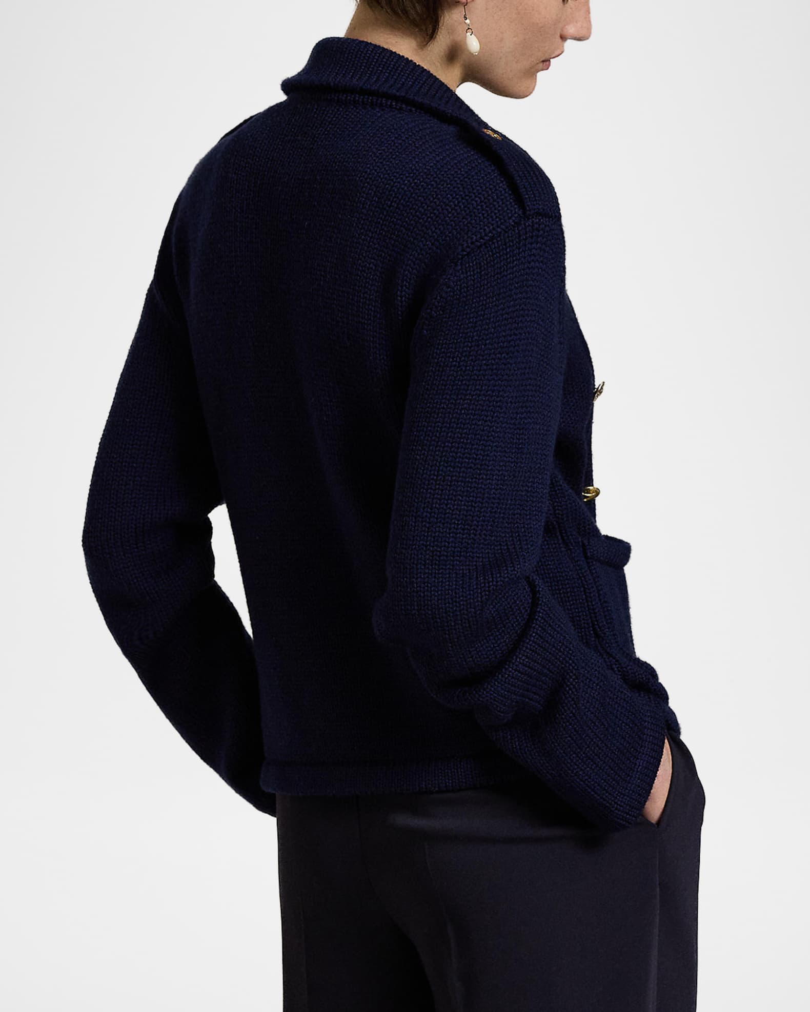 Polo Ralph Lauren Double-Breasted Wool Sweater Blazer