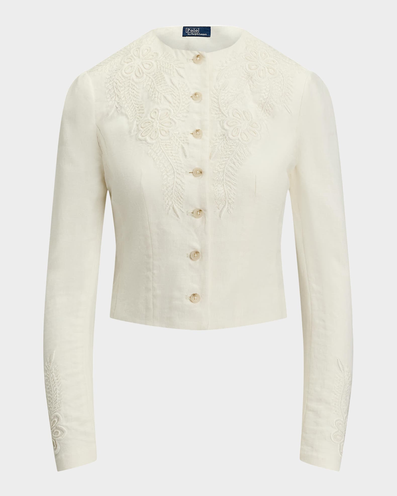 リアル Polo Ralph Lauren Floral-Embroidered Linen Jacket | Neiman ジャケット・アウター