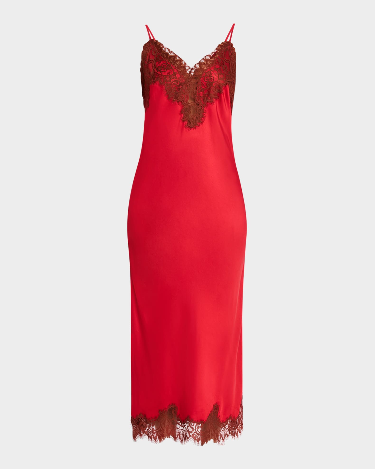 Lennon Satin Lace Slip Dress 0