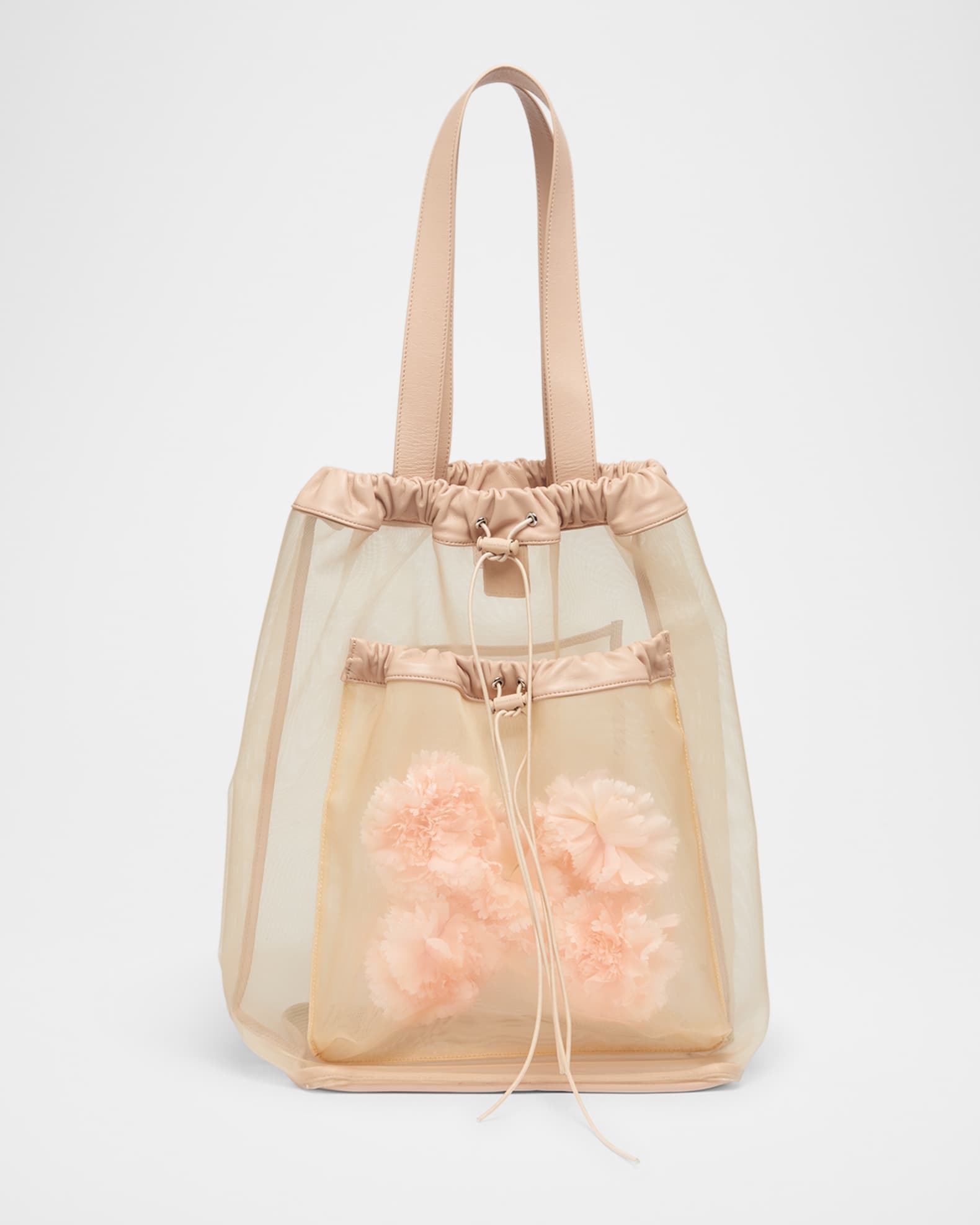 【海外輸入】 Stuffed Sheer Rocha Simone Carnation Bag Tote Pocket バッグ