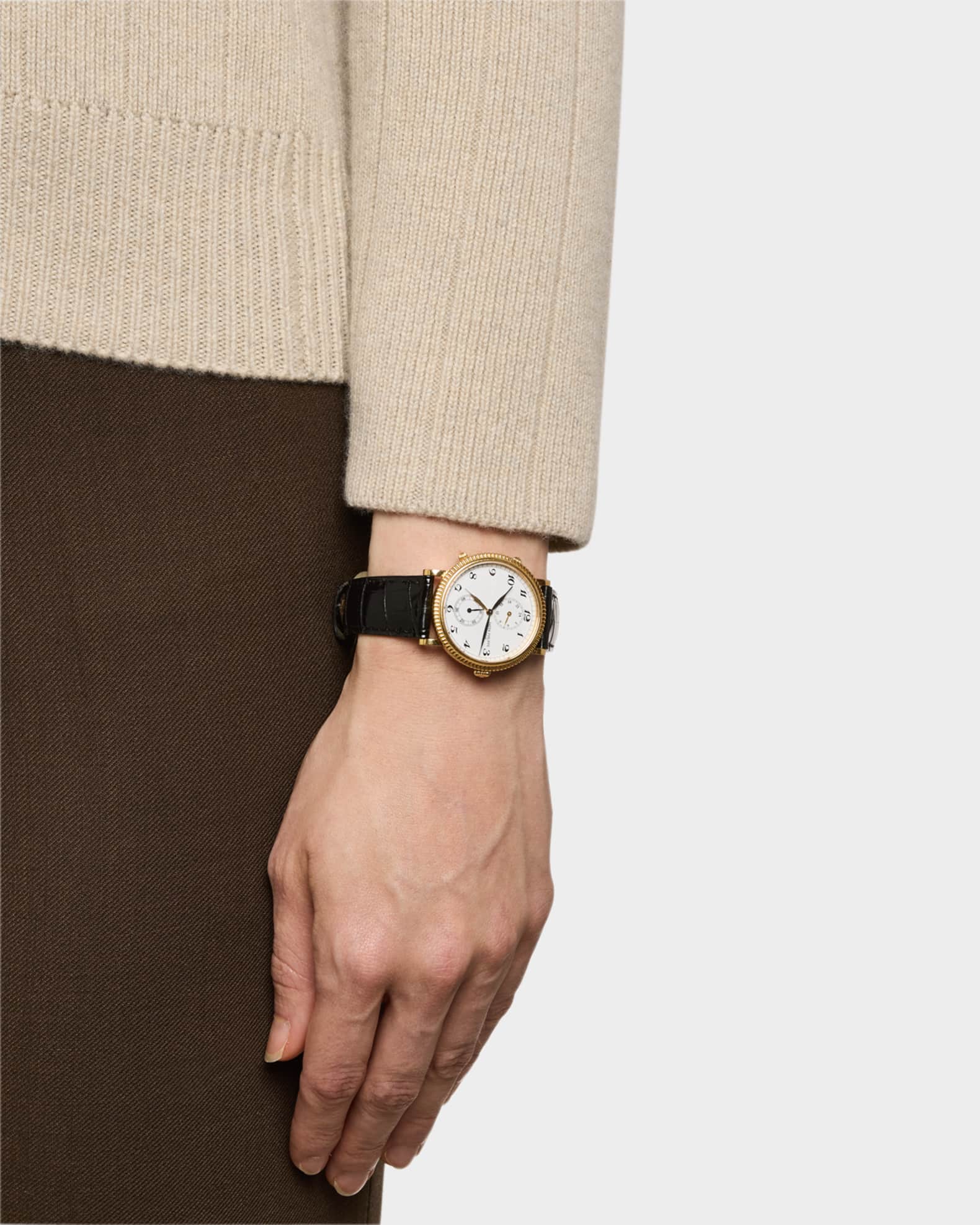 Patek Philippe Calatrava Travel Time 18K Yellow Gold 34mm Vintage Watch with Crocodile Strap 1