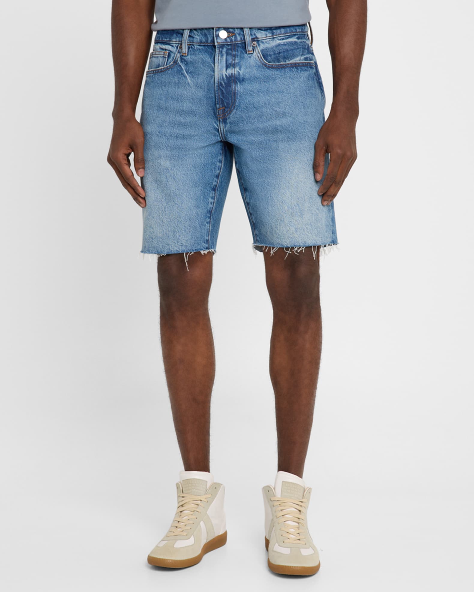 FRAME Men's Cut-Off Jean Shorts Neiman Marcus