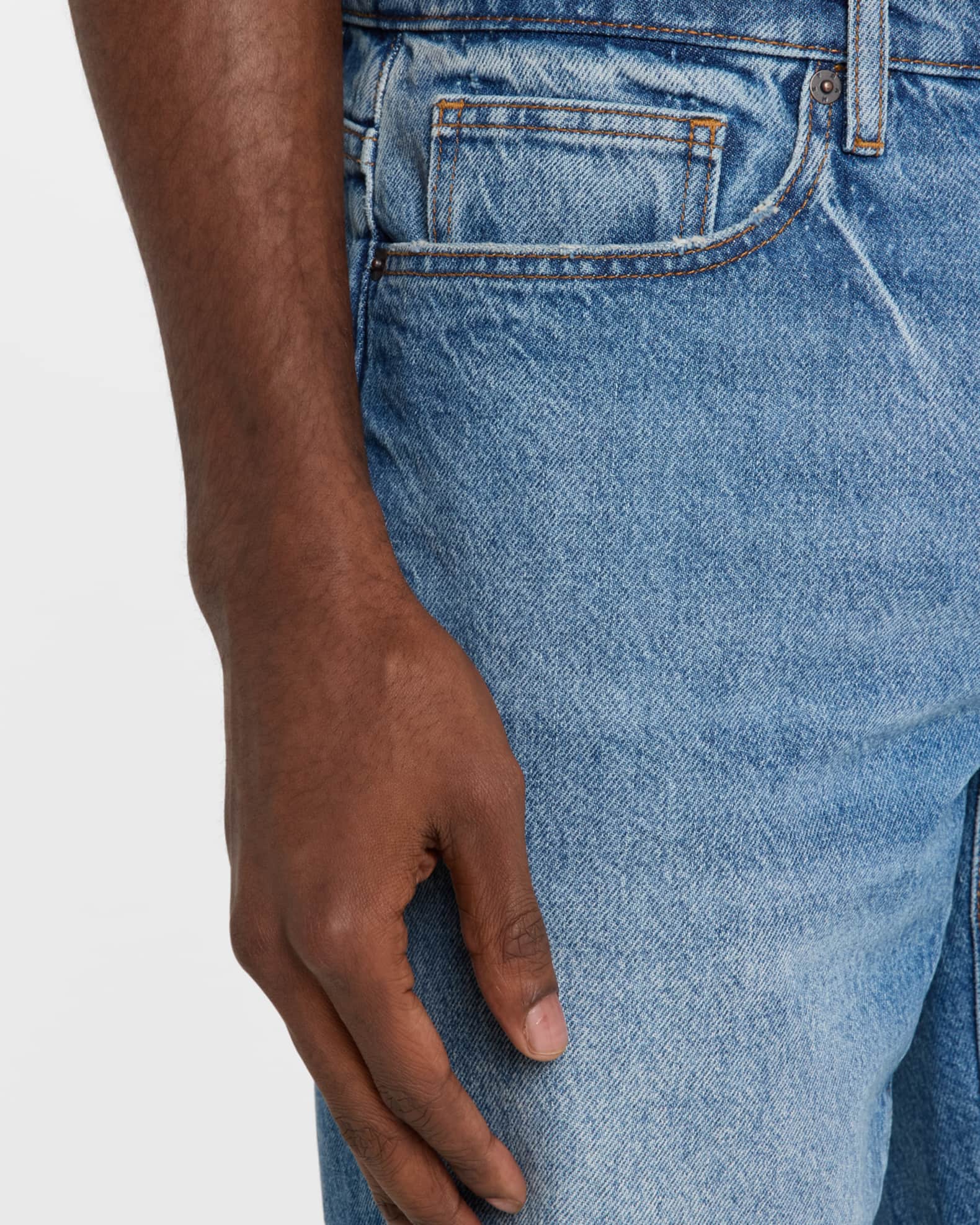 【MODIMOOD】CUT DETAIL DENIM HALF PANTS The Half-Pipe Bermuda Fray - Sow Surreal | MOTHER DENIM