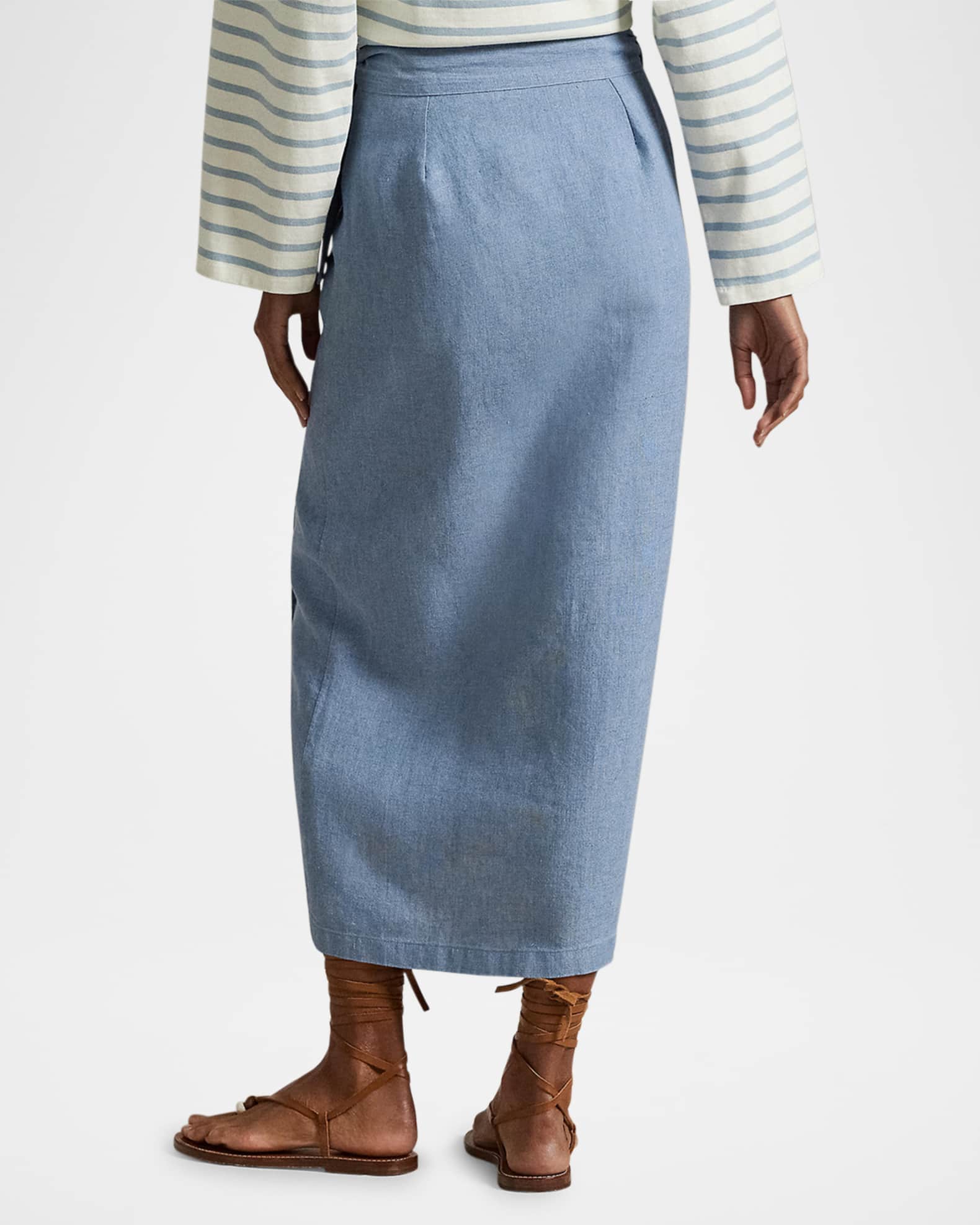 Polo Ralph Lauren Linen Tie-Wrap Skirt | Neiman Marcus