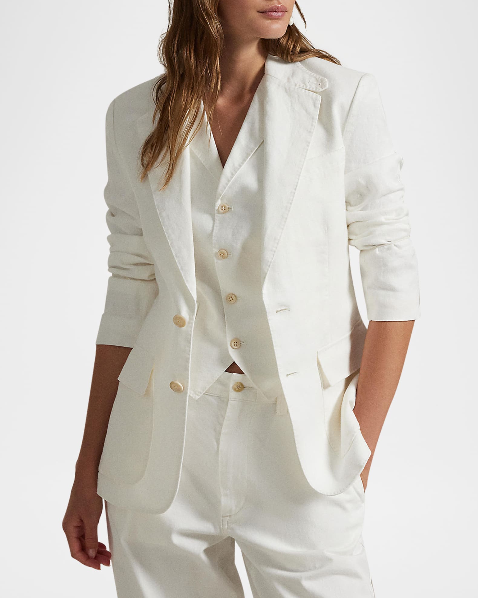 Single-Breasted Linen Blazer