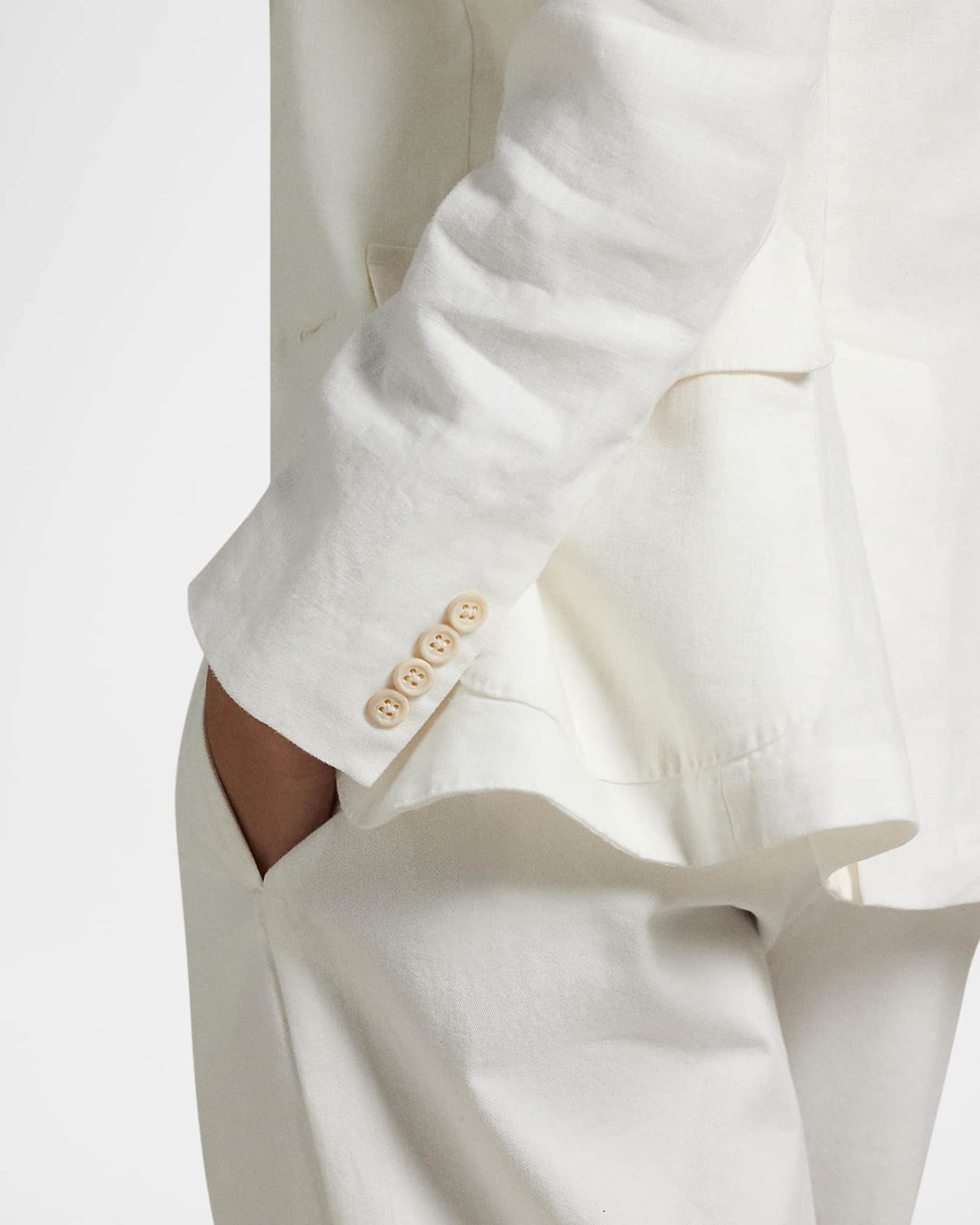 Single-Breasted Linen Blazer