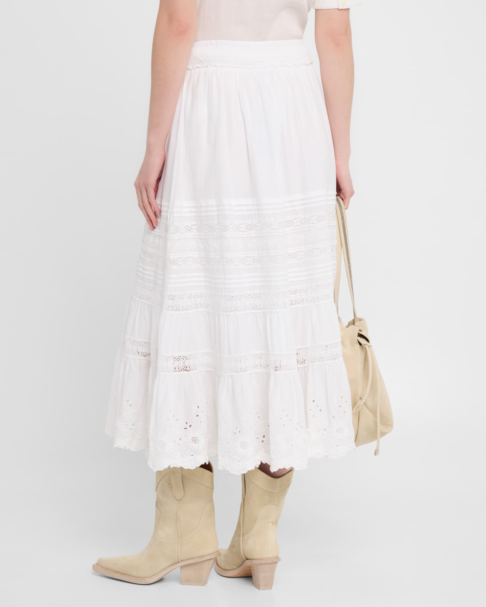 Polo Ralph Lauren Lace-Trim Cotton Voile Skirt | Neiman Marcus