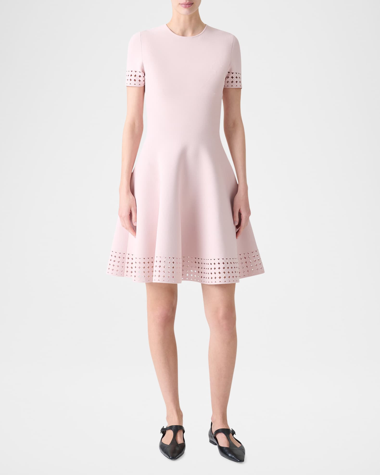 Dot Lace Knit A-Line Dress 1