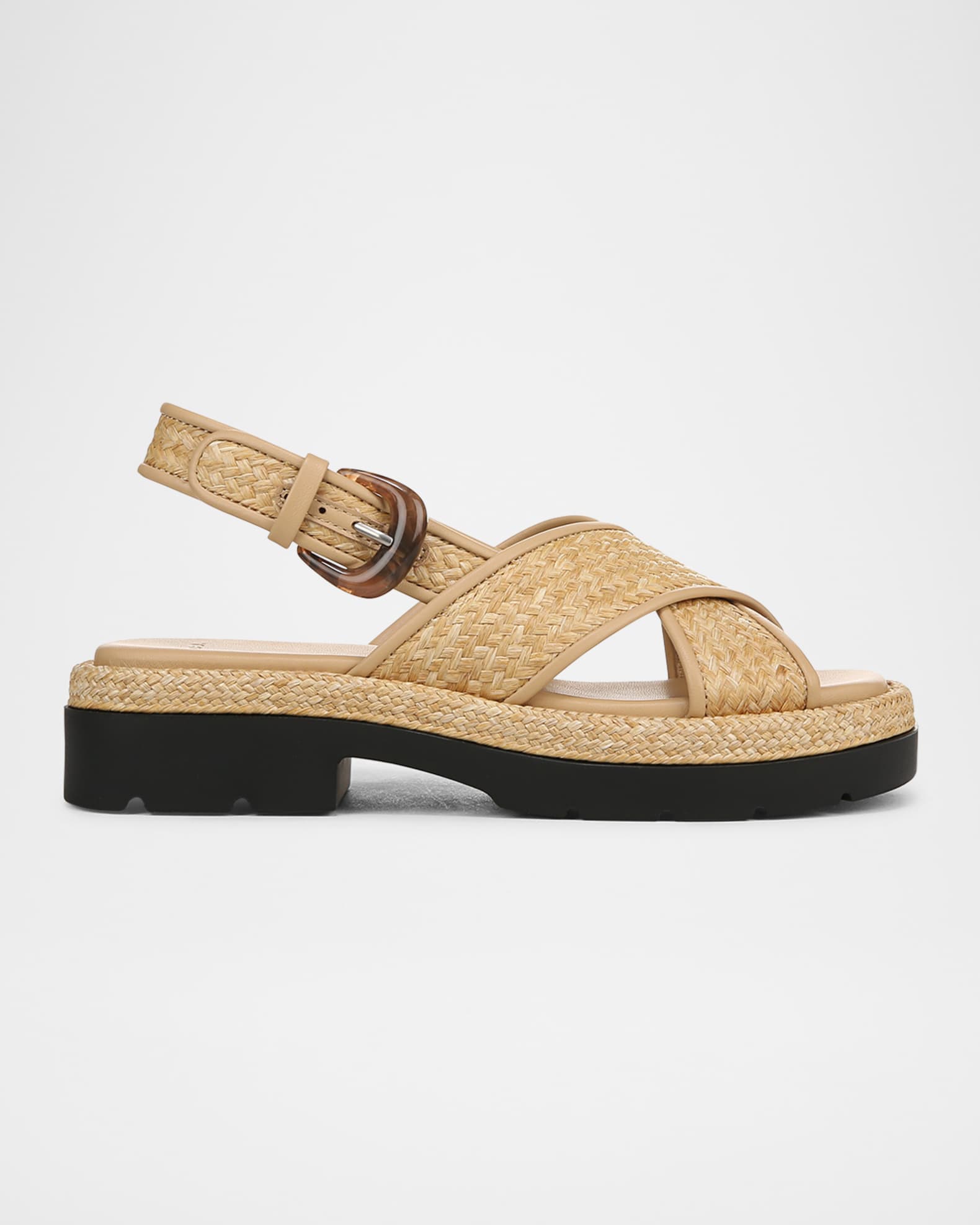 Helena Raffia Lug-Sole Sandals 0