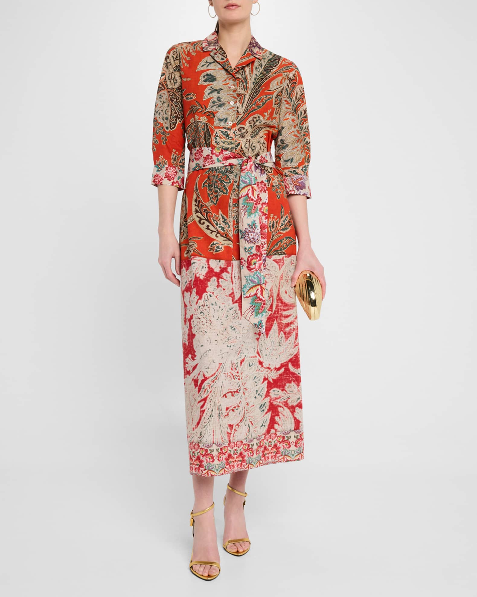 Floral-Print Cotton Midi Shirtdress 1