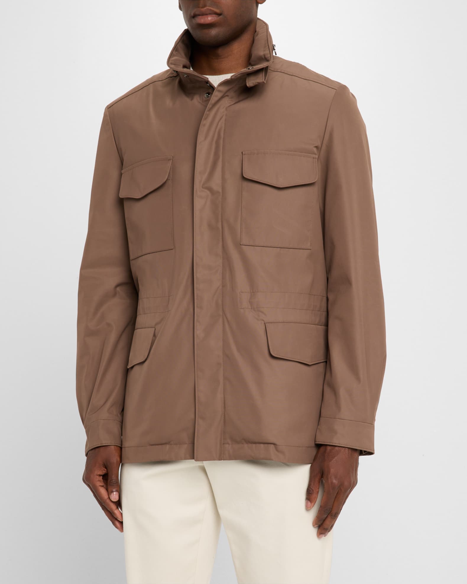 Loro Piana Men's Traveler Field Jacket with Stowaway Hood | Neiman