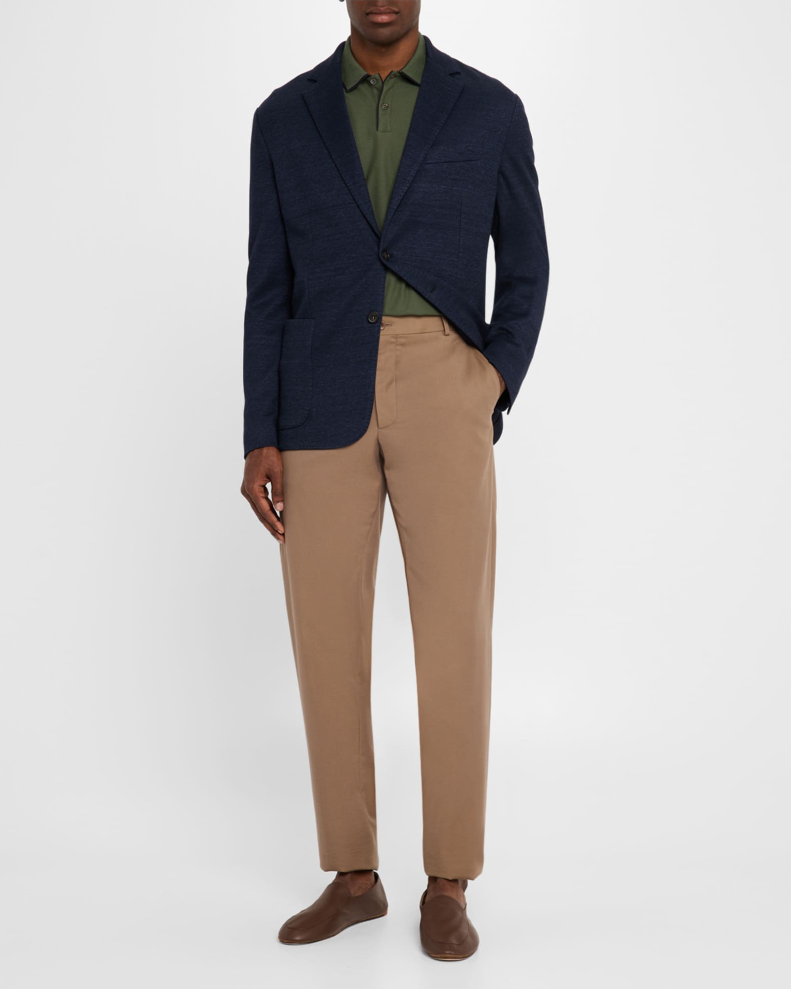 Men's Linen and Wool Pique Single-Breasted Sport Coat 1