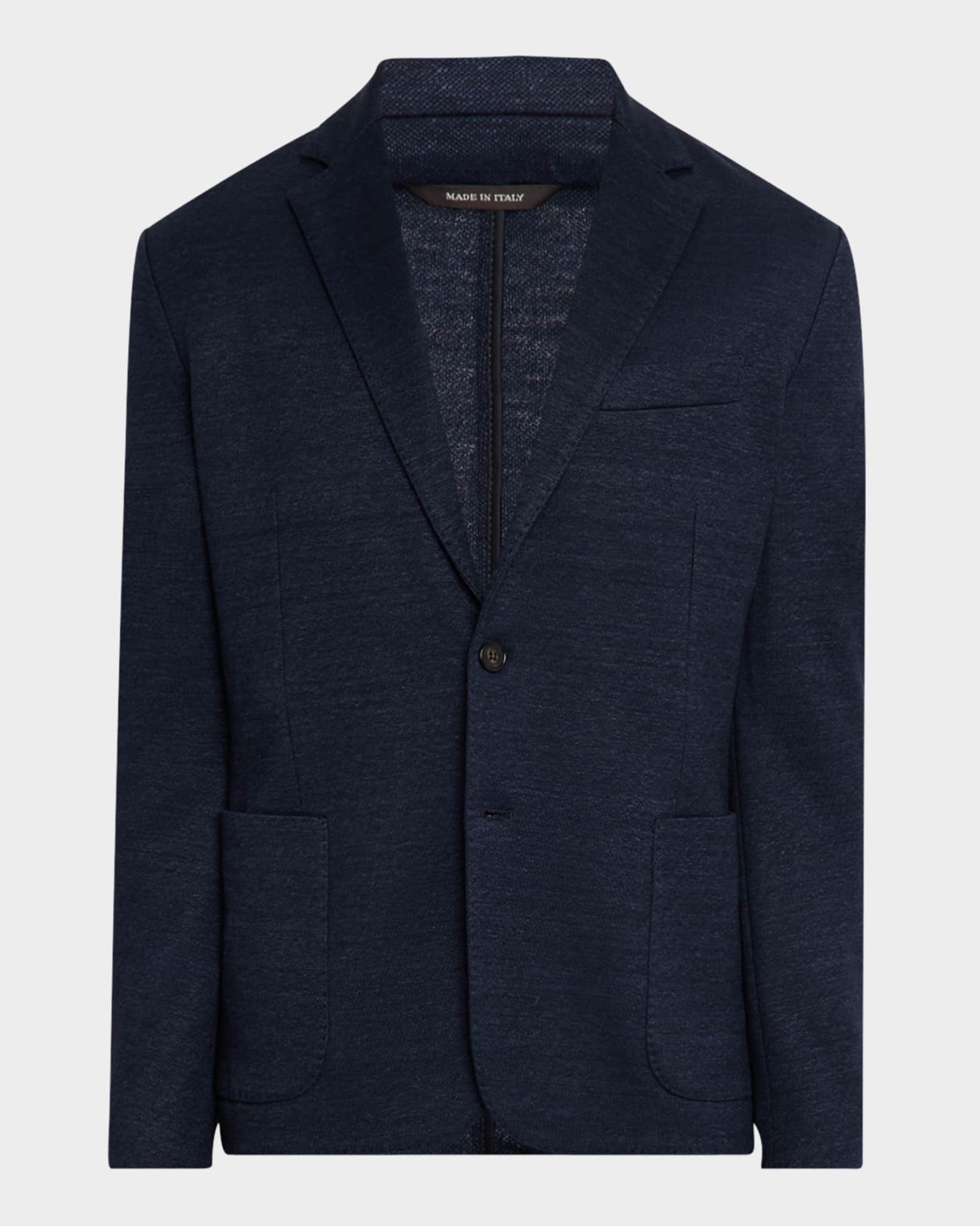Men's Linen and Wool Pique Single-Breasted Sport Coat 0