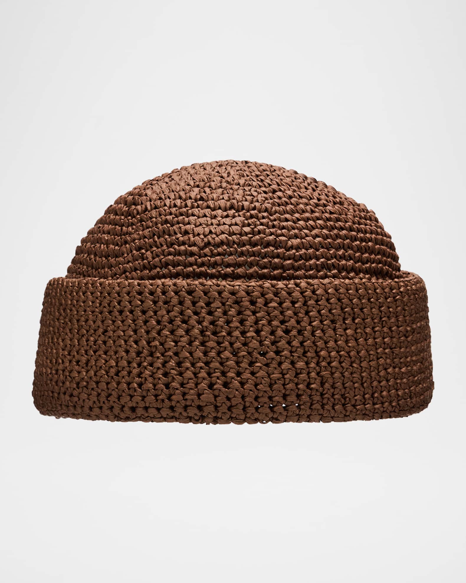 Men's Doroteo Raffia Crochet Beanie Hat 0