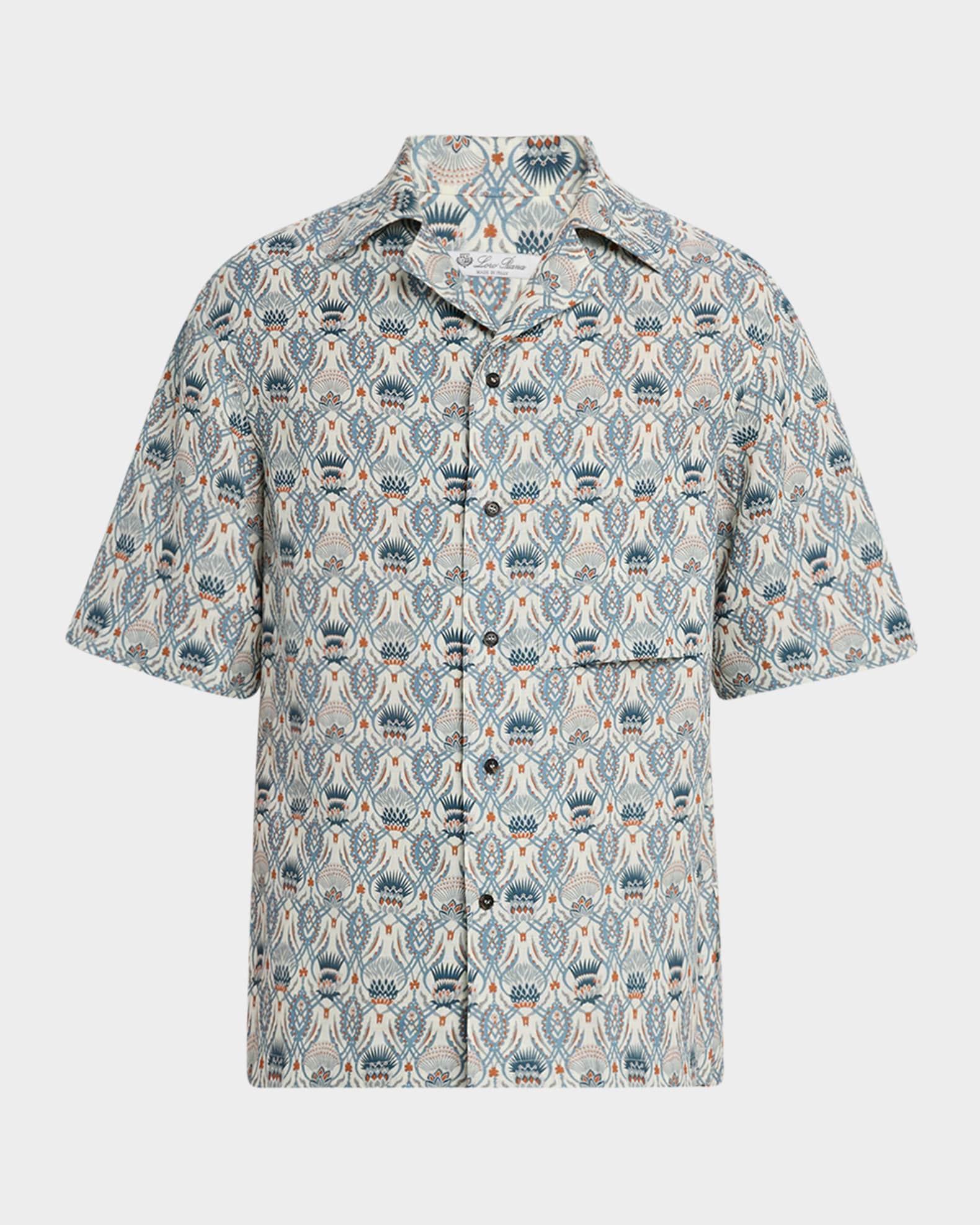 Loro Piana Men's Federico Linen Camp Shirt | Neiman Marcus