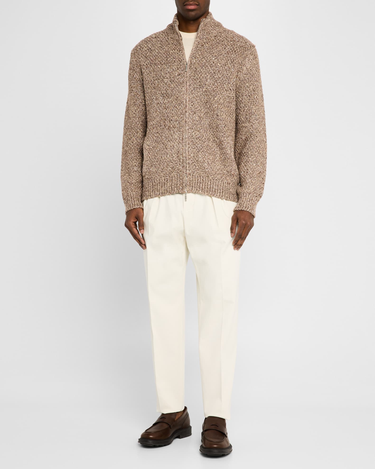 Men's Ispra Tweed Knit Silk-Cashmere Sweater 1
