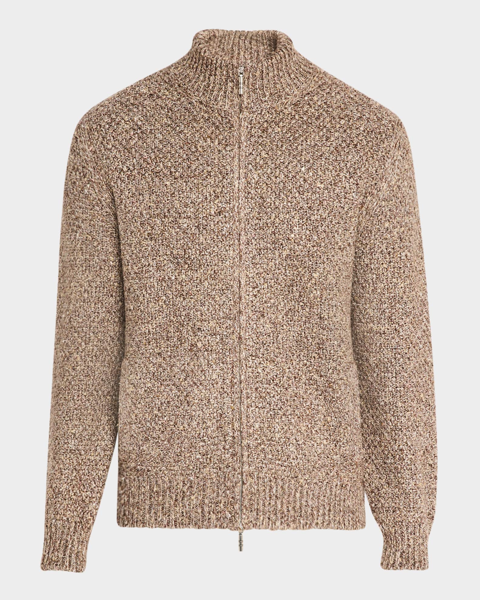 Men's Ispra Tweed Knit Silk-Cashmere Sweater 0