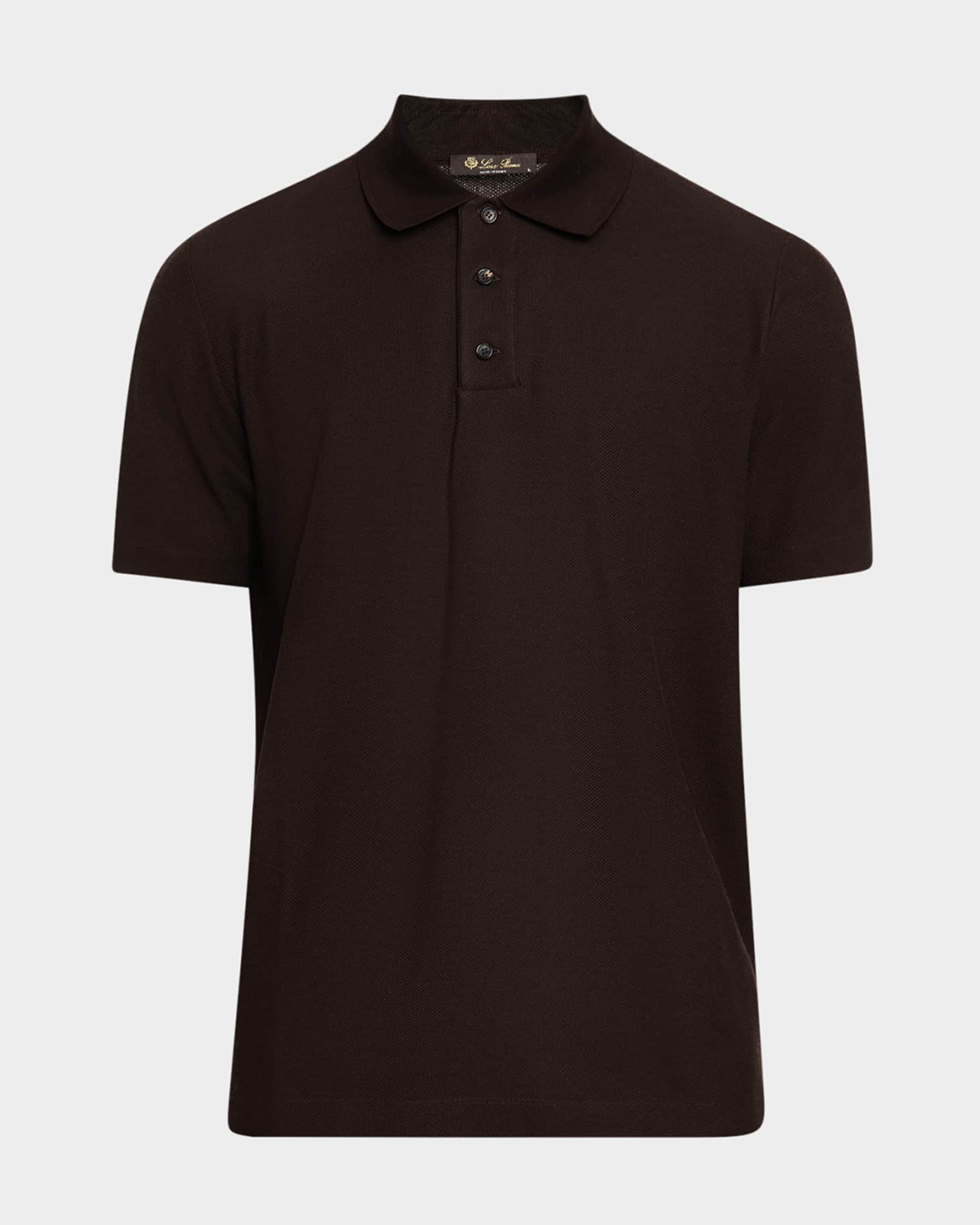 Loro Piana Men's Cerro Cotton and Cashmere Polo Shirt | Neiman Marcus