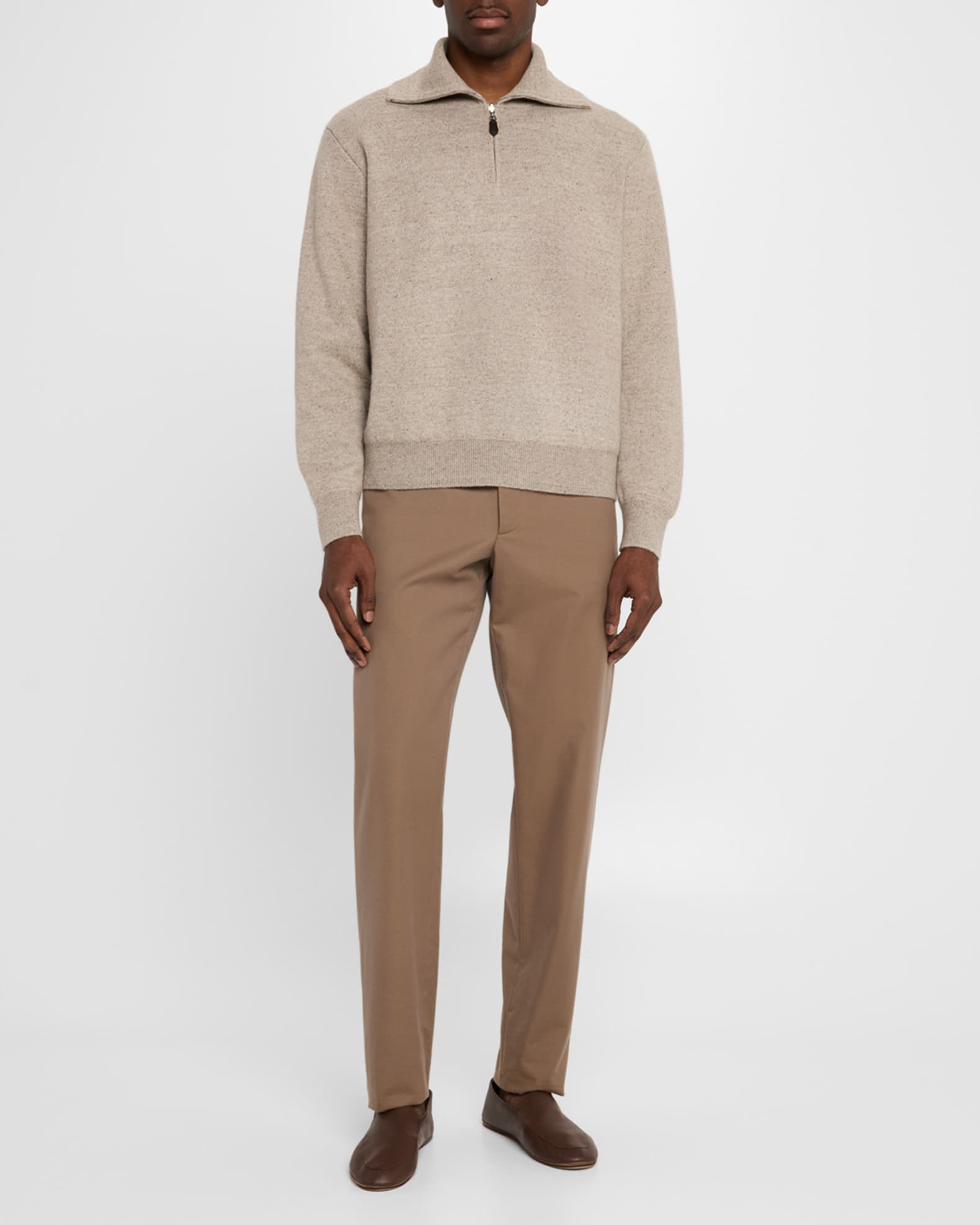 Men's Feriolo Linen and Cashmere Half-Zip Sweater 1