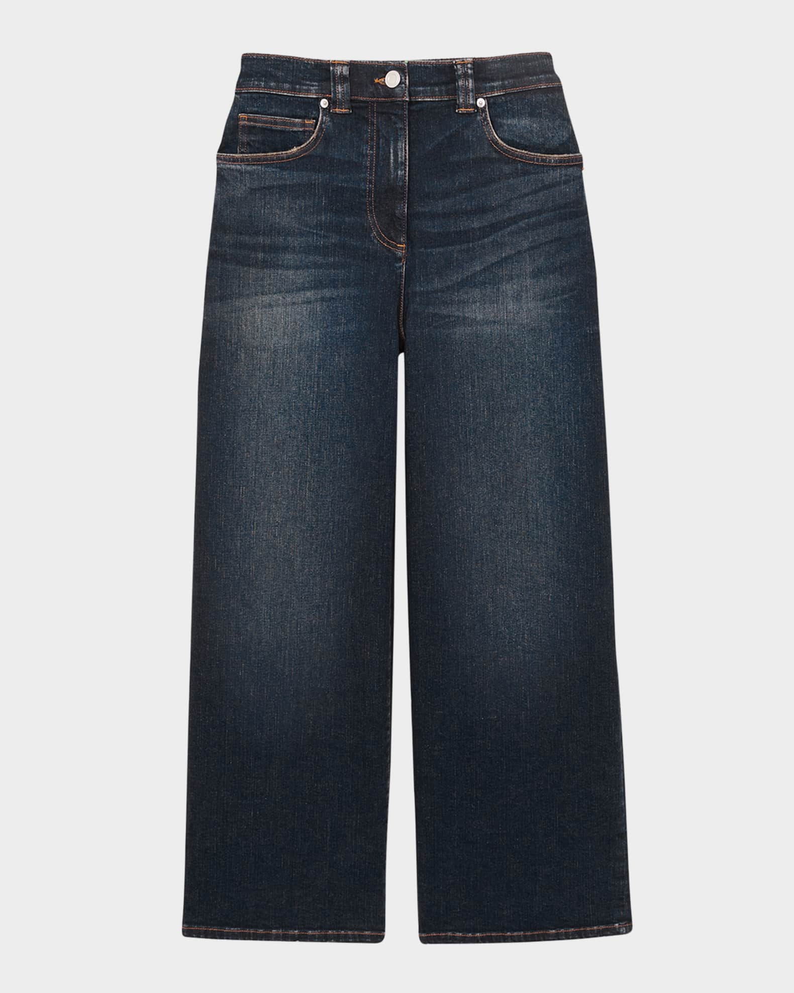 Myrtle Cropped Wide-Leg Denim Jeans 0