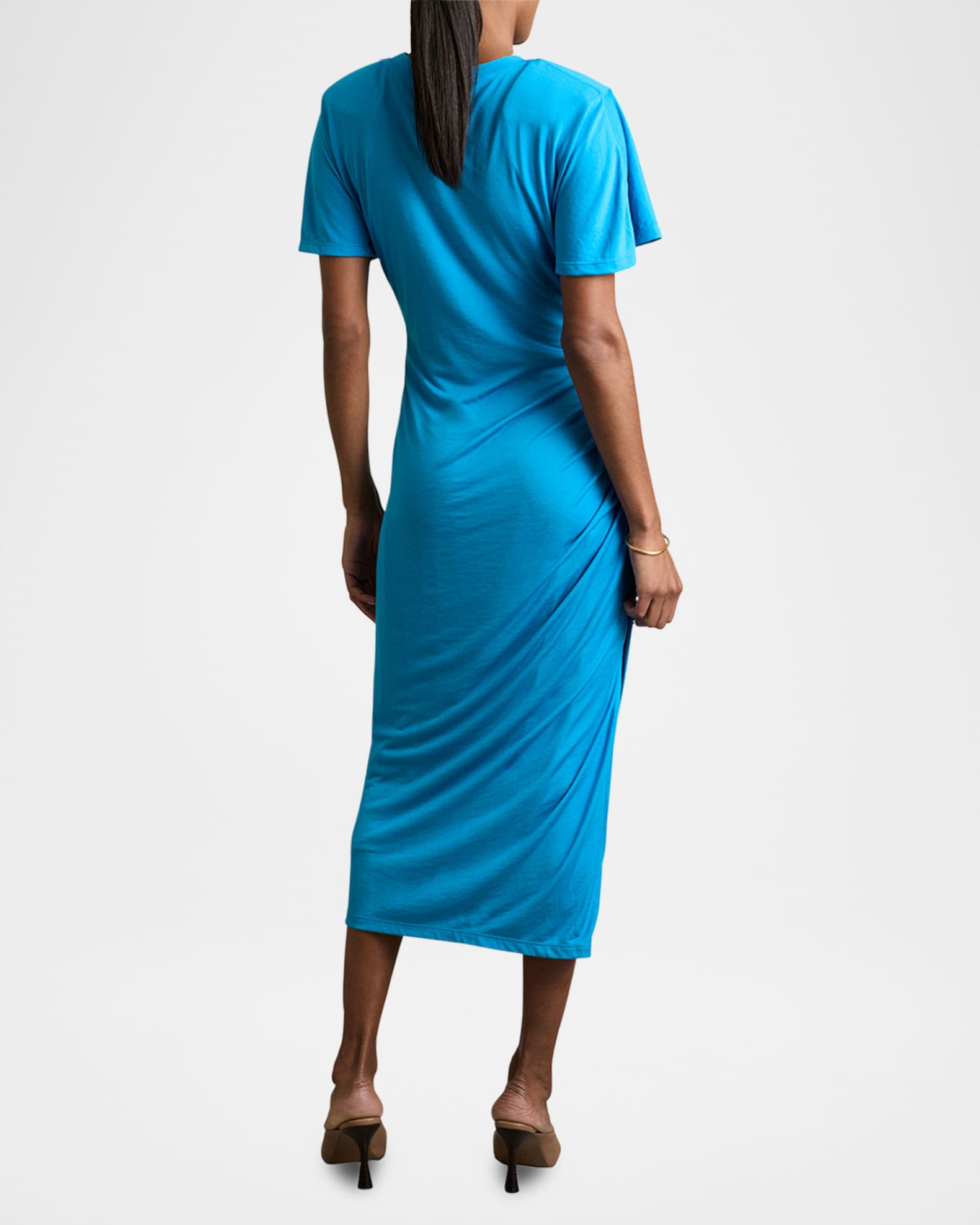 knee length dresses for ladies ROYAL BLUE LONG Sleeve Midi Dress main image 1