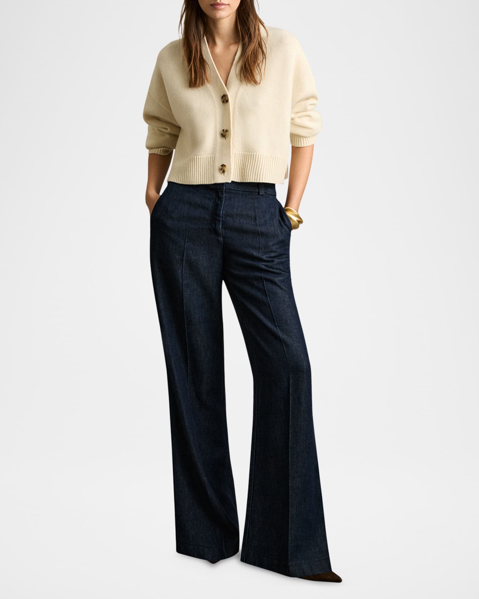 Reed Wide-Leg Denim Trousers 1