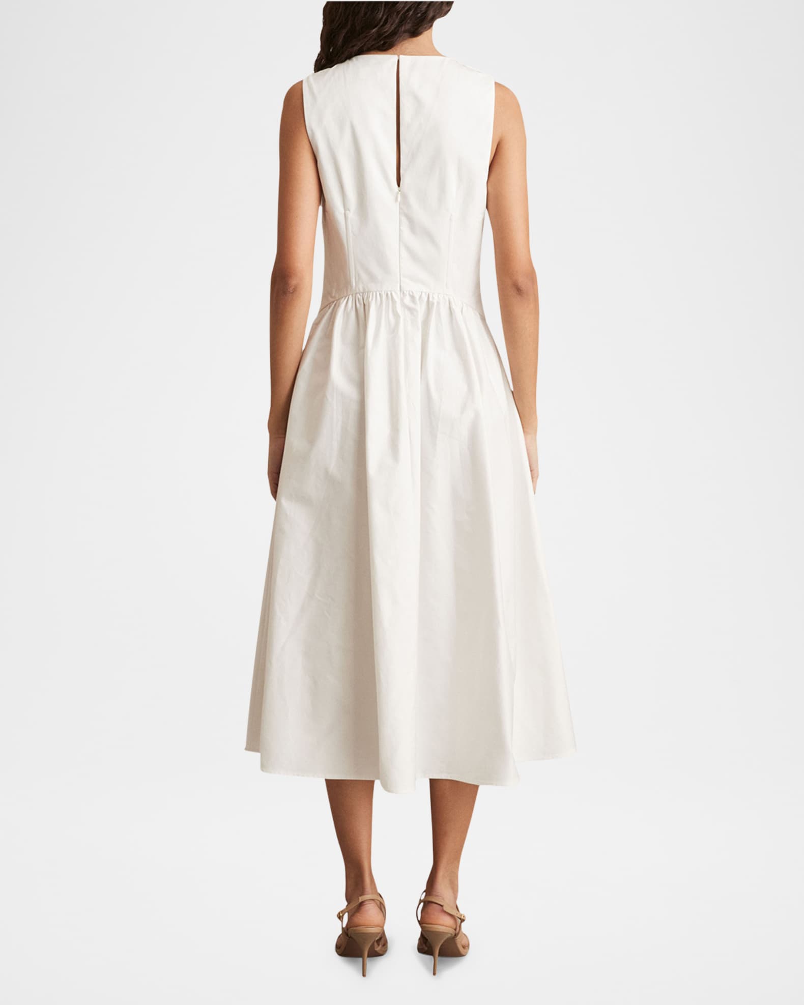 Reiss Liza Sleeveless Cotton Midi Dress | Neiman Marcus